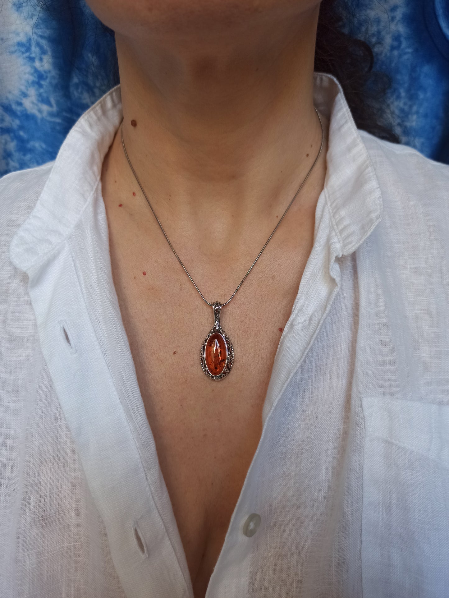 Pendant pendant silver925 amber 7AM