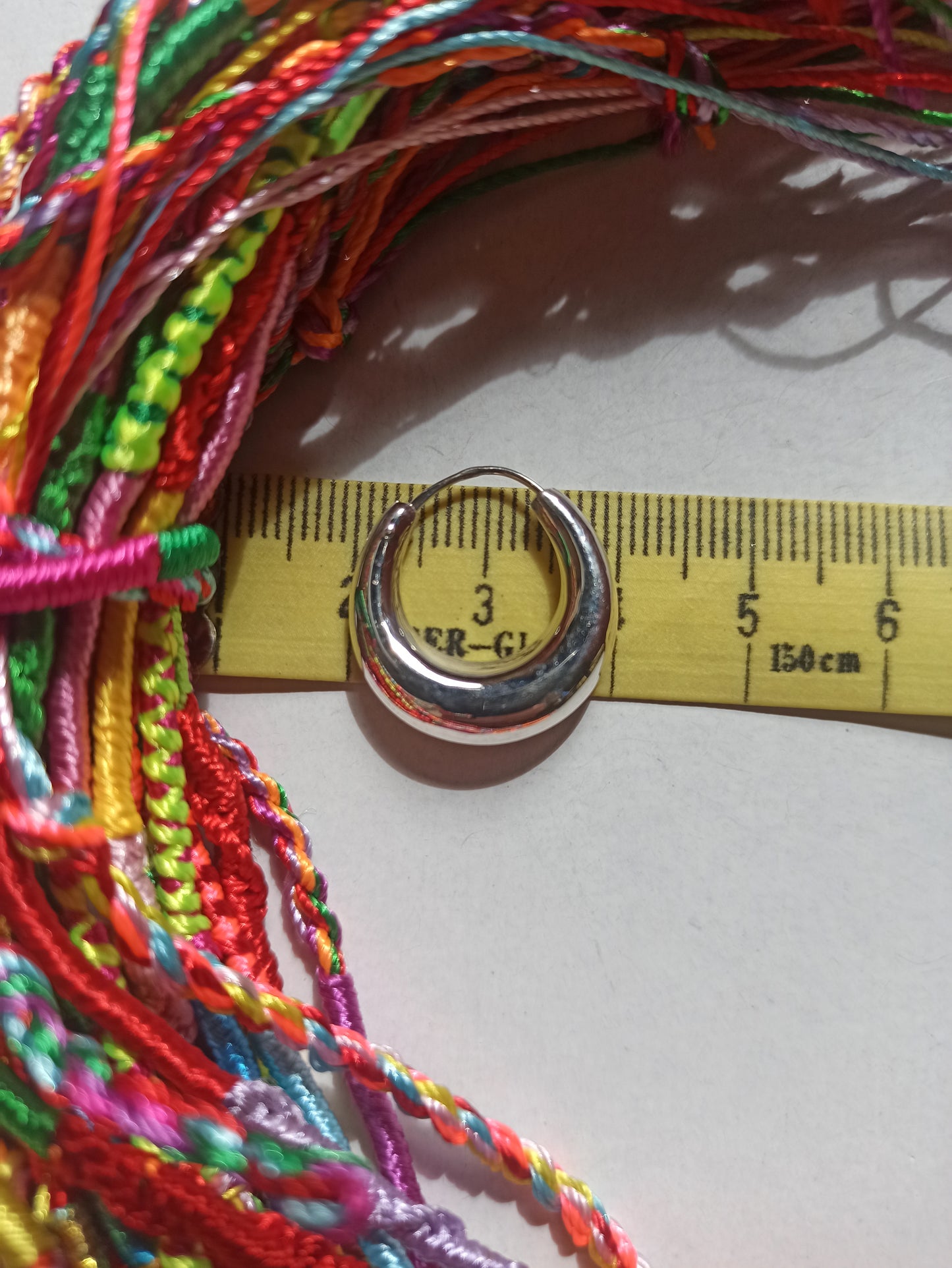 Kleine flache Kreisohrringe aus 925er Silber w1