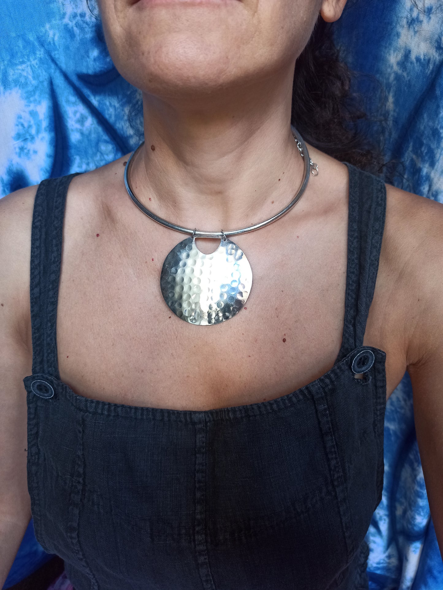 Silver medallion collar