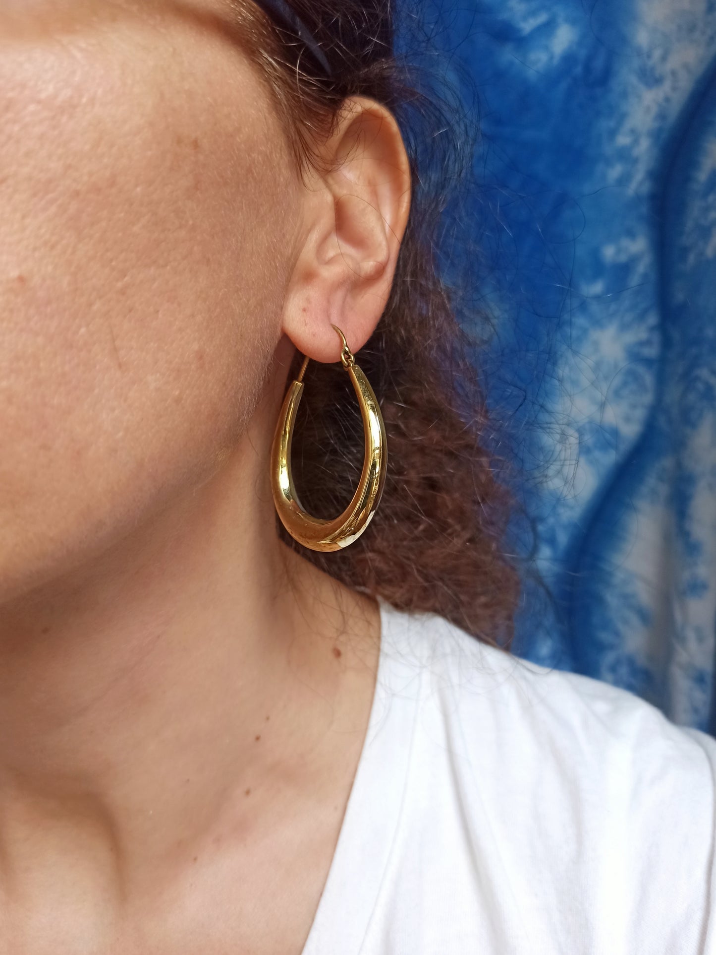 Orecchini boho dorati ovali doppi