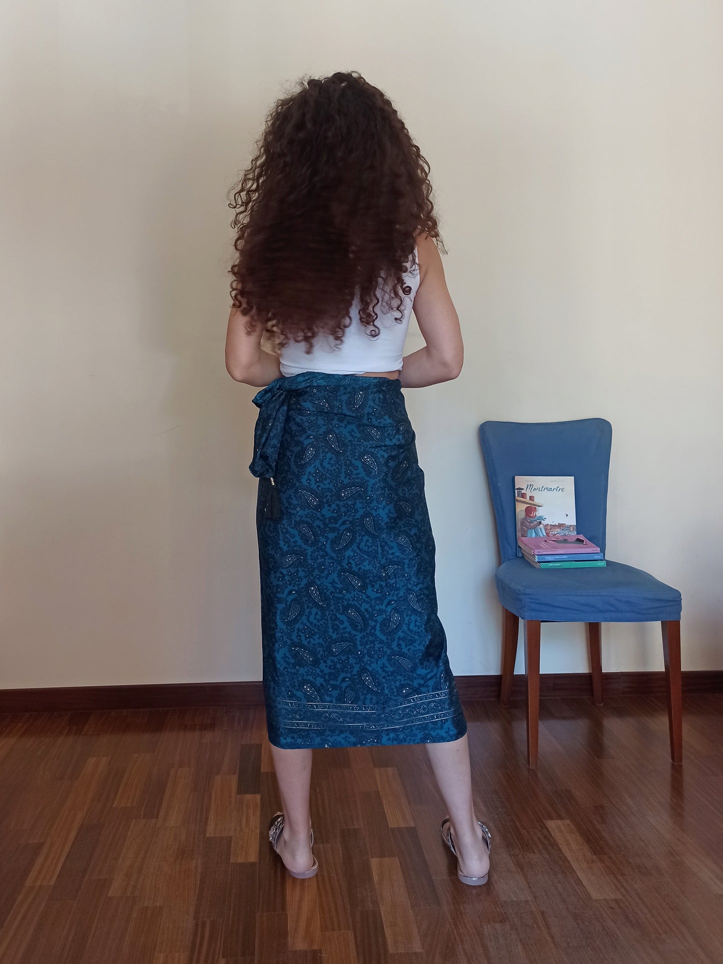 Blue and gold pareo A72