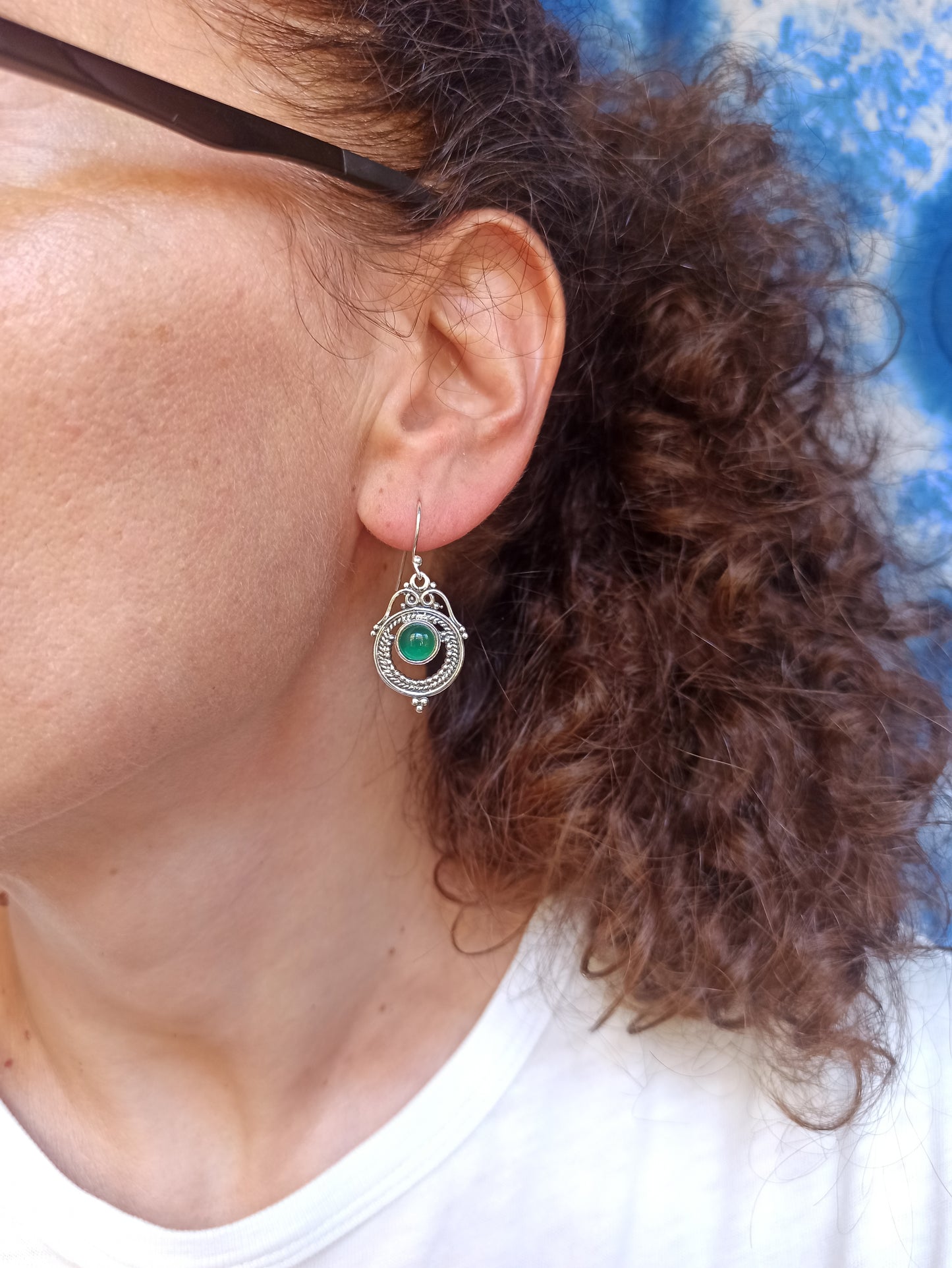 Orecchini argento925 onice verde R11