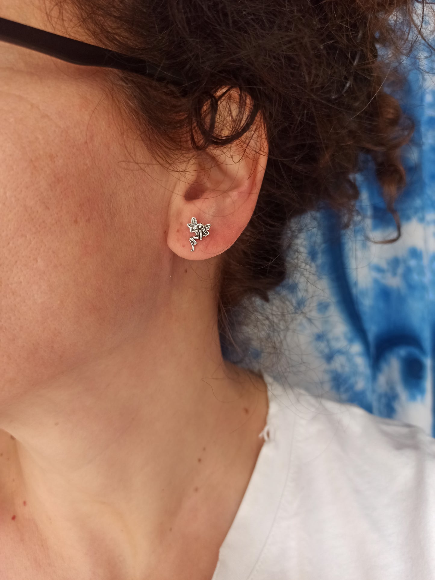 Single earring lobe 925 silver fairy