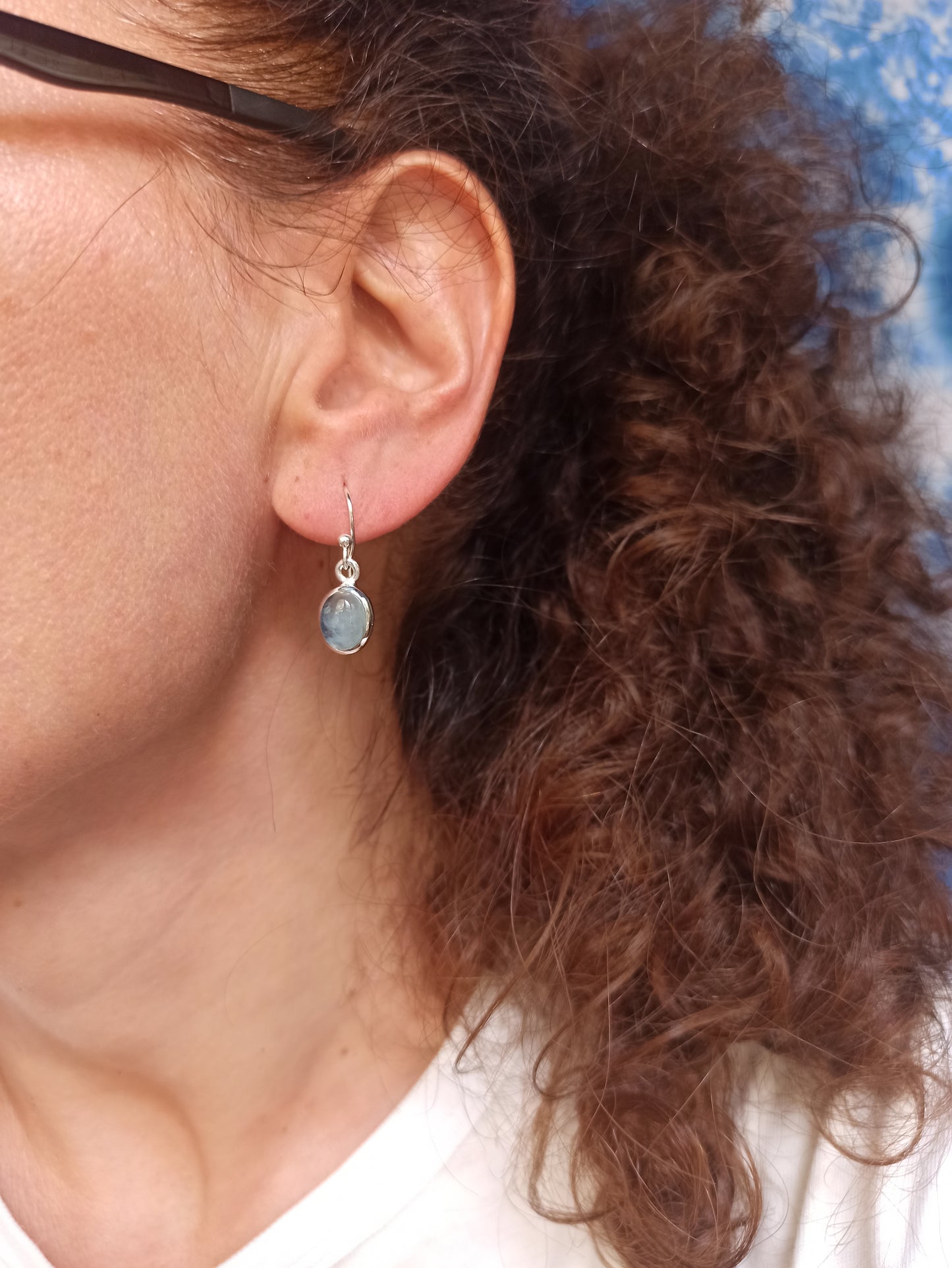 925 silver aquamarine earrings R19