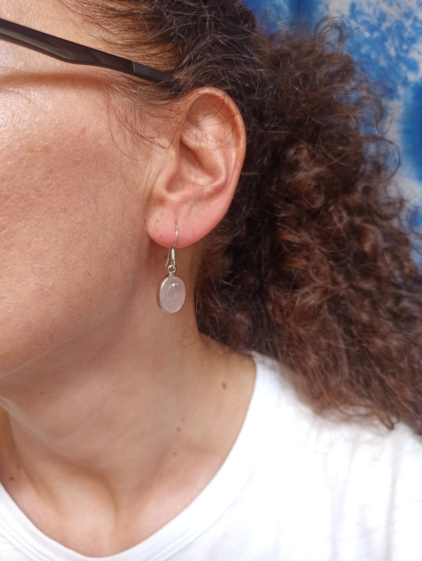 Orecchini argento925 quarzo rosa R13