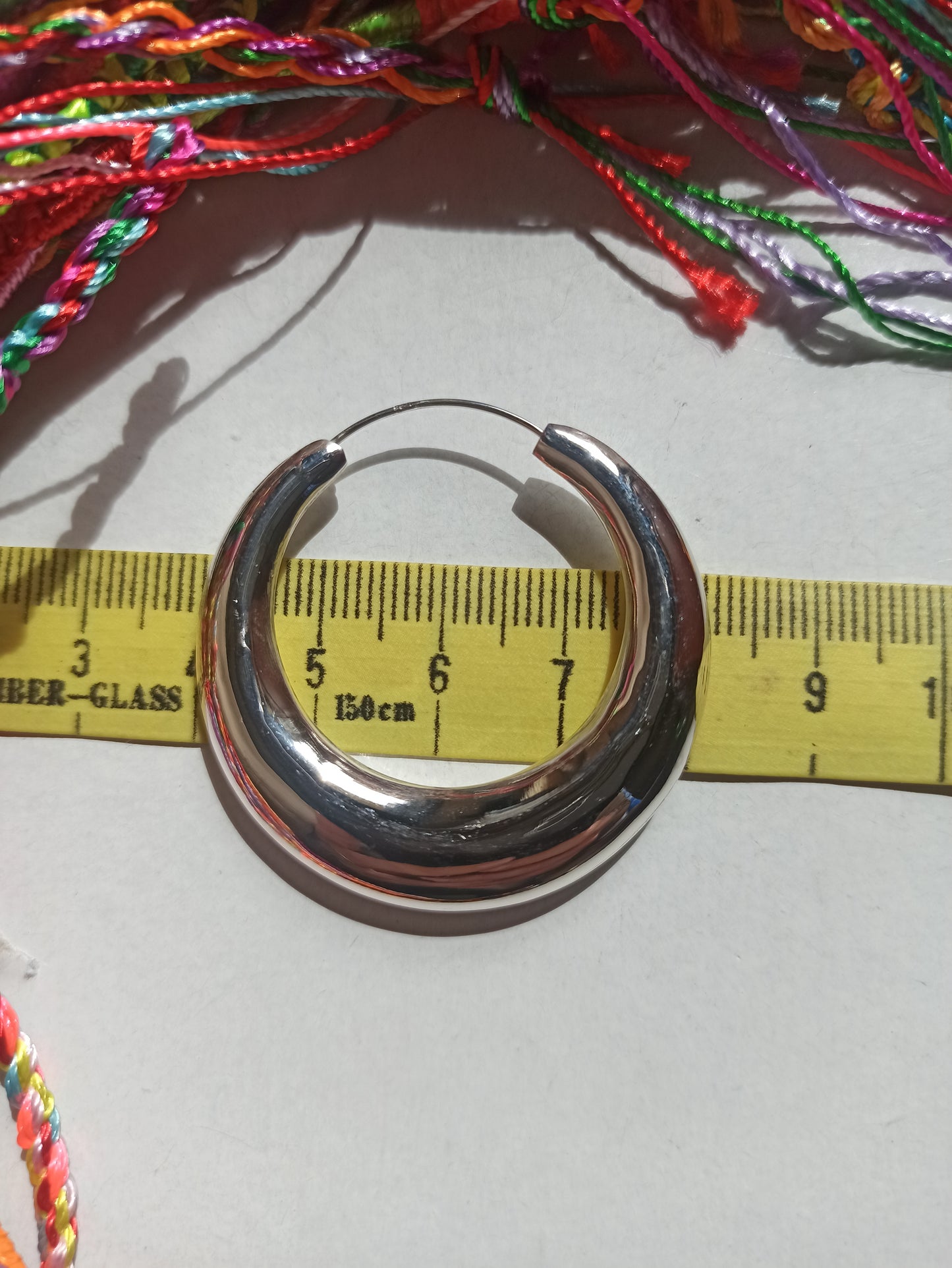 W3 925 Silber große flache Kreisohrringe