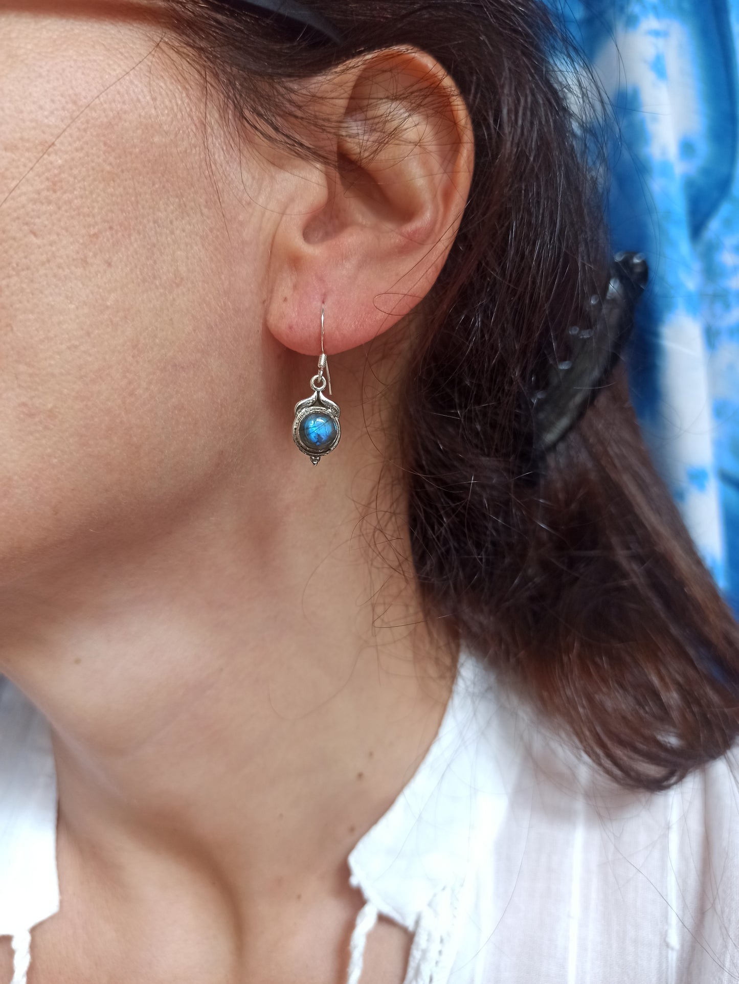 925 labradorite silver earrings