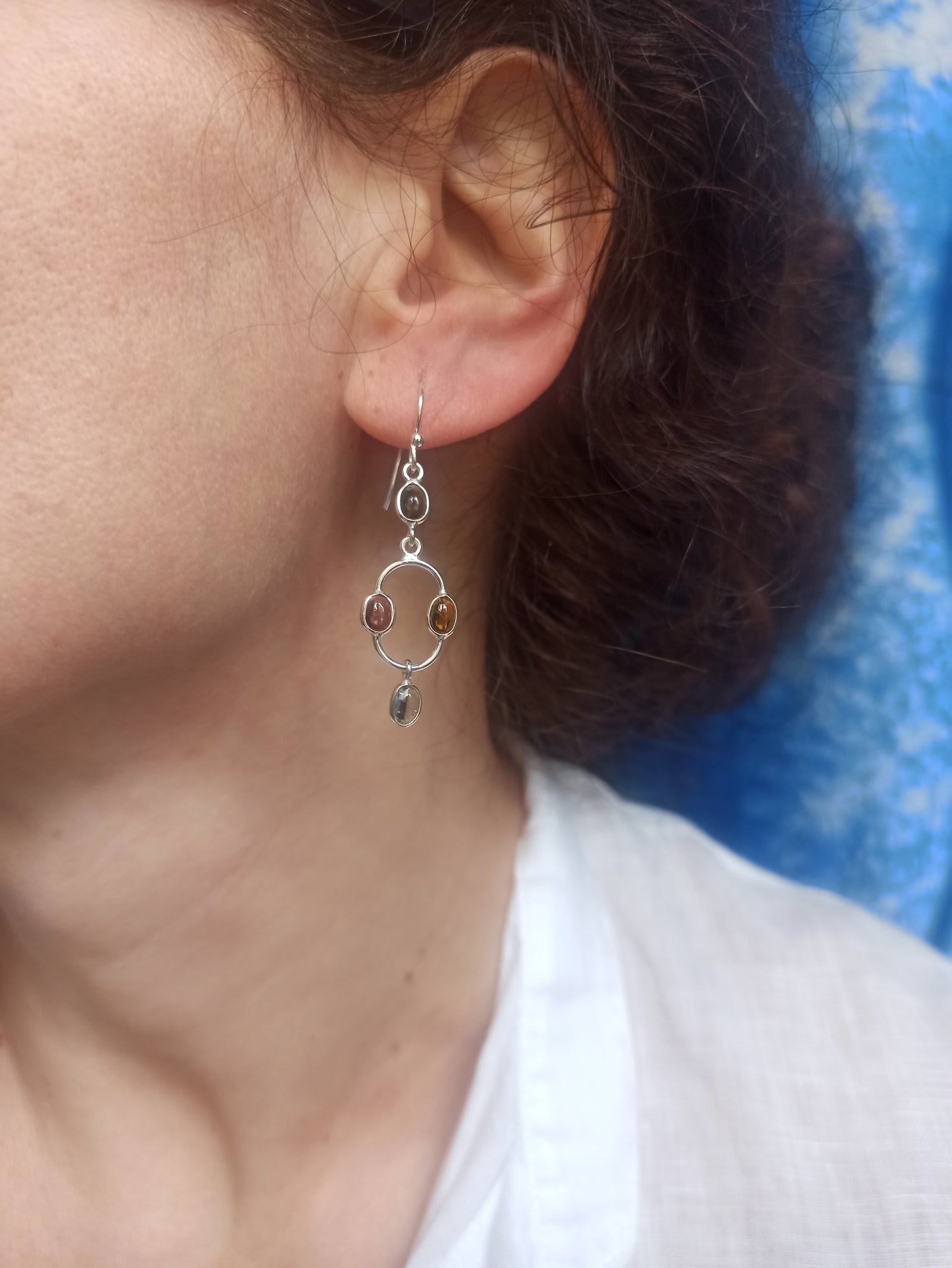 Orecchini argento 925 tormalina TA2