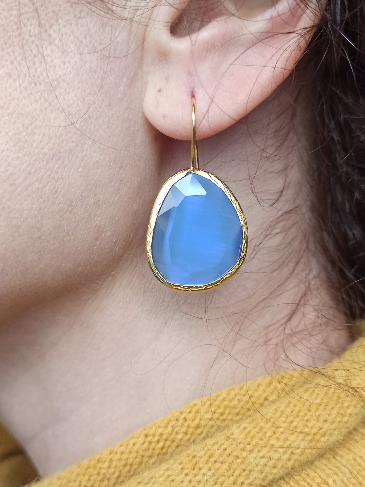 Orecchini pietra goccia carta da zucchero