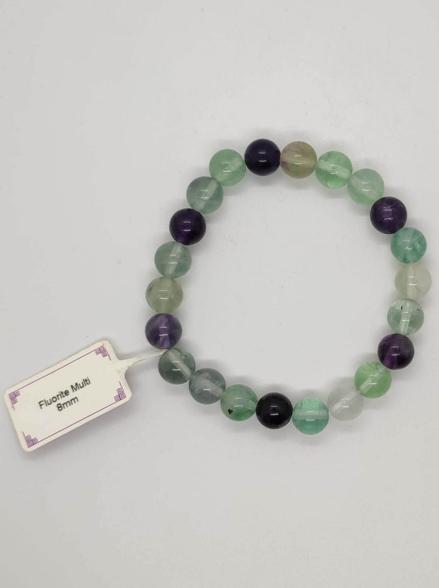 Stretch bracelet with multicolored fluorite hard stones