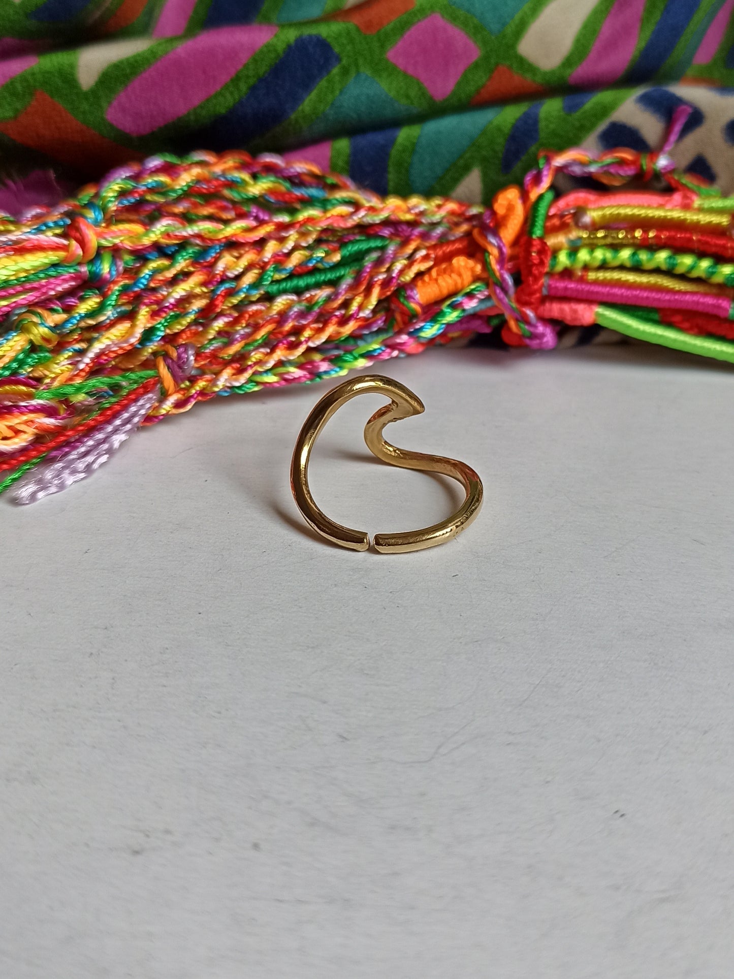 Goldener Wellen-Boho-Ring