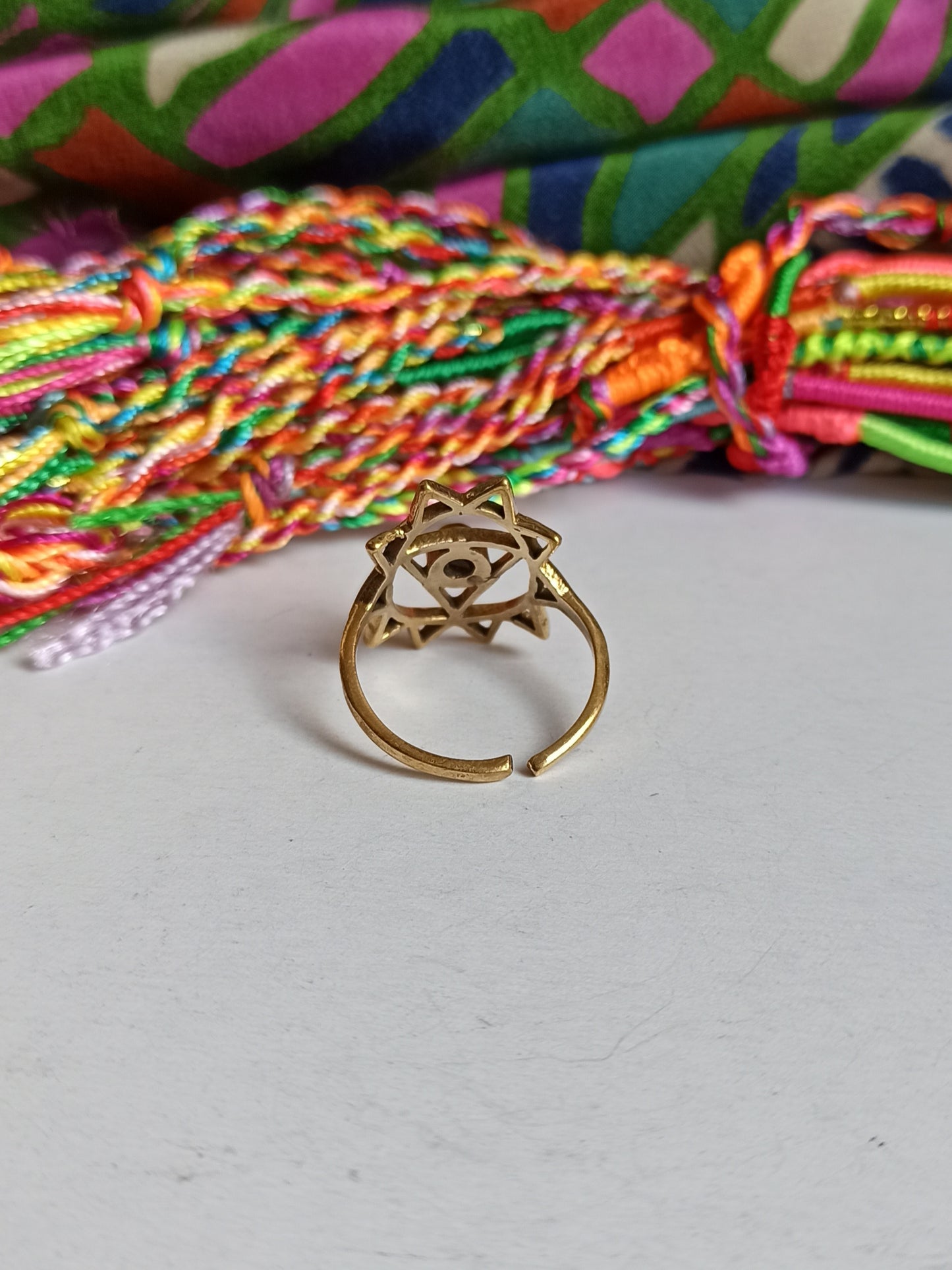 Goldener Boho-Ring drittes Chakra Solarplexus Manipura