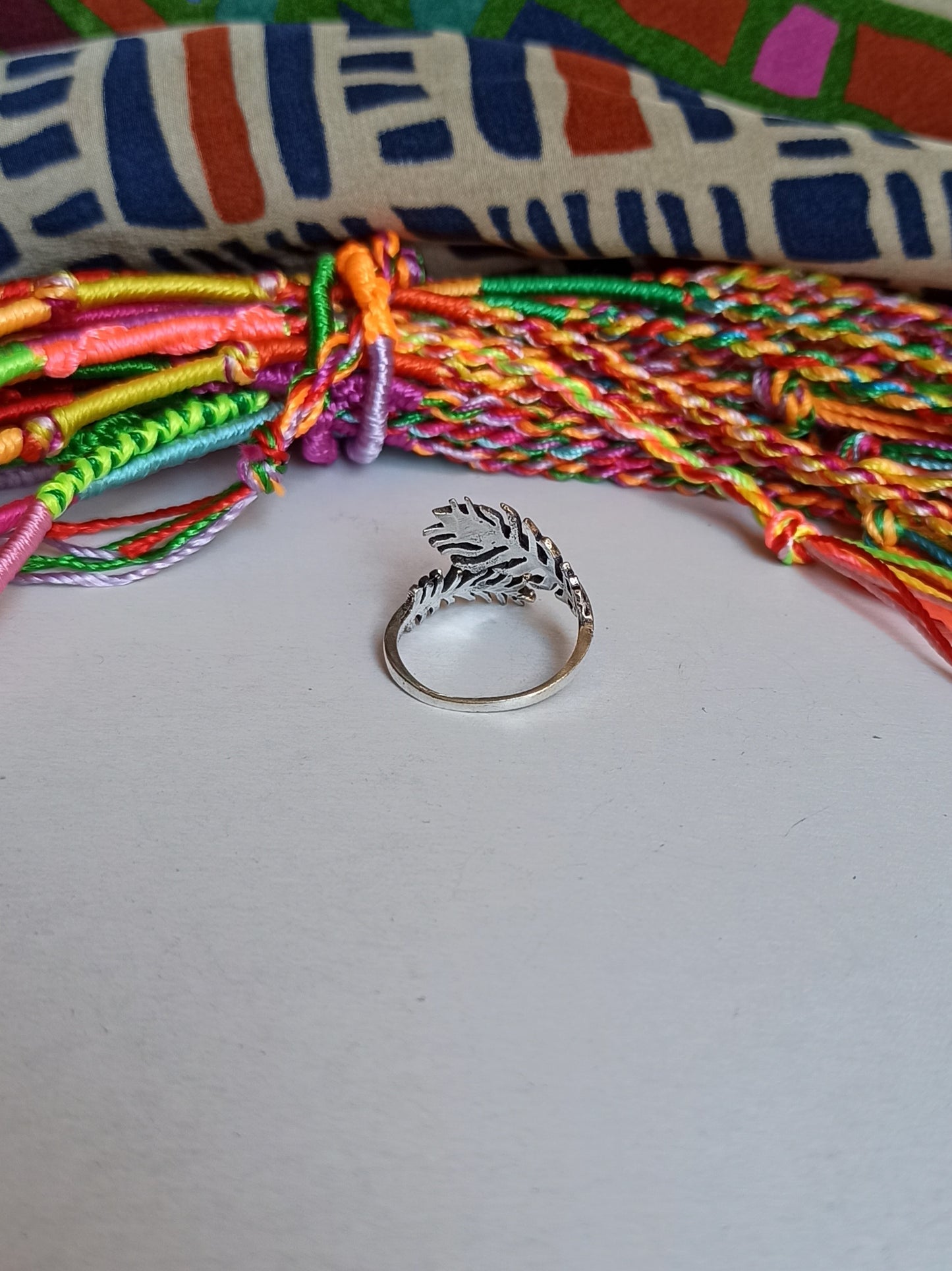 Boho Silber Pfauenfeder Ring