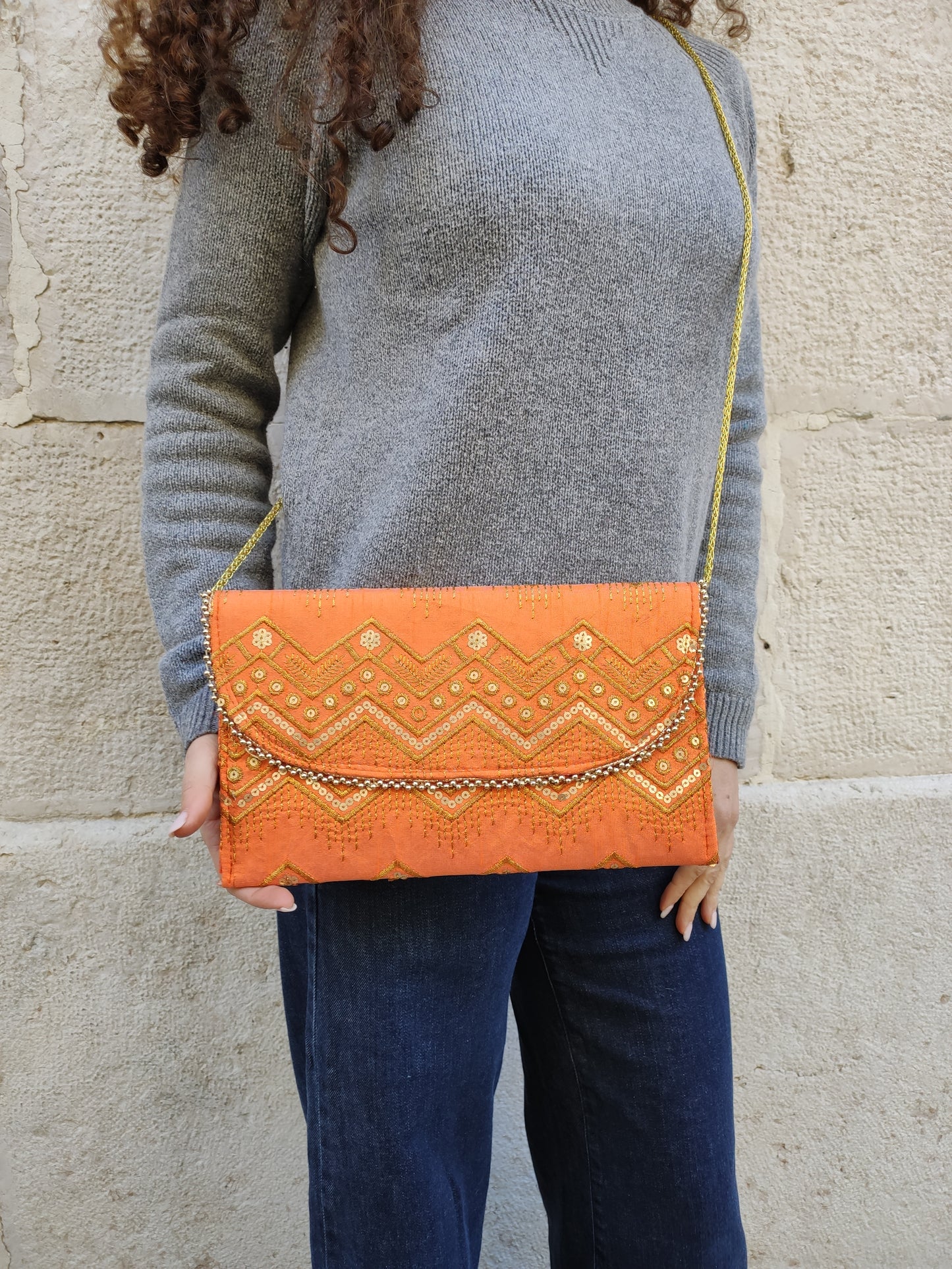 Women's hand clutch shoulder bag