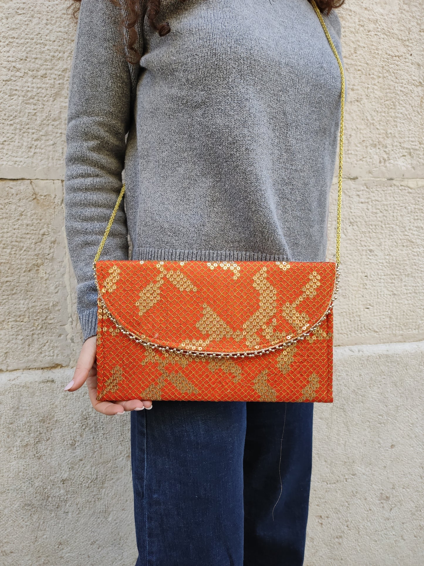 Women's hand clutch shoulder bag