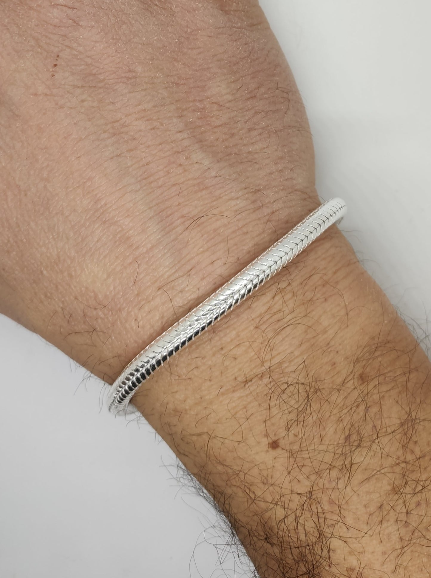 Herren-Rattenschwanz-Schlangenarmband aus 700er Silber S1