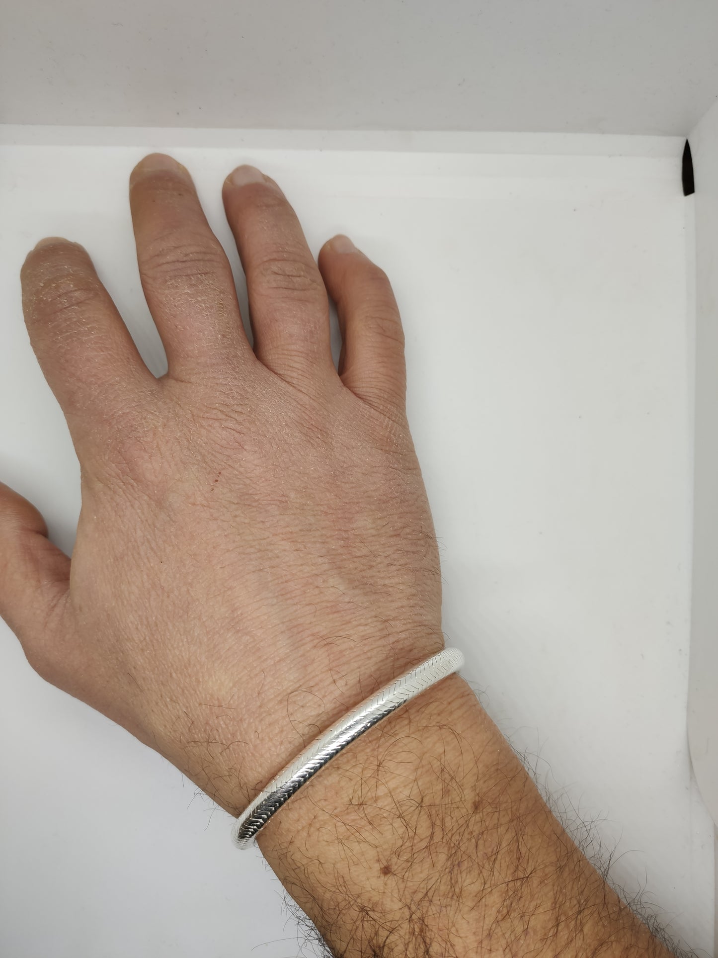 Herren-Rattenschwanz-Schlangenarmband aus 700er Silber S2