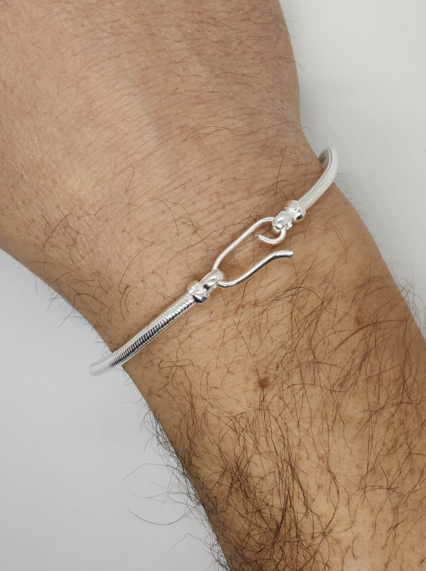 Herren-Rattenschwanz-Schlangenarmband aus 700er Silber S6