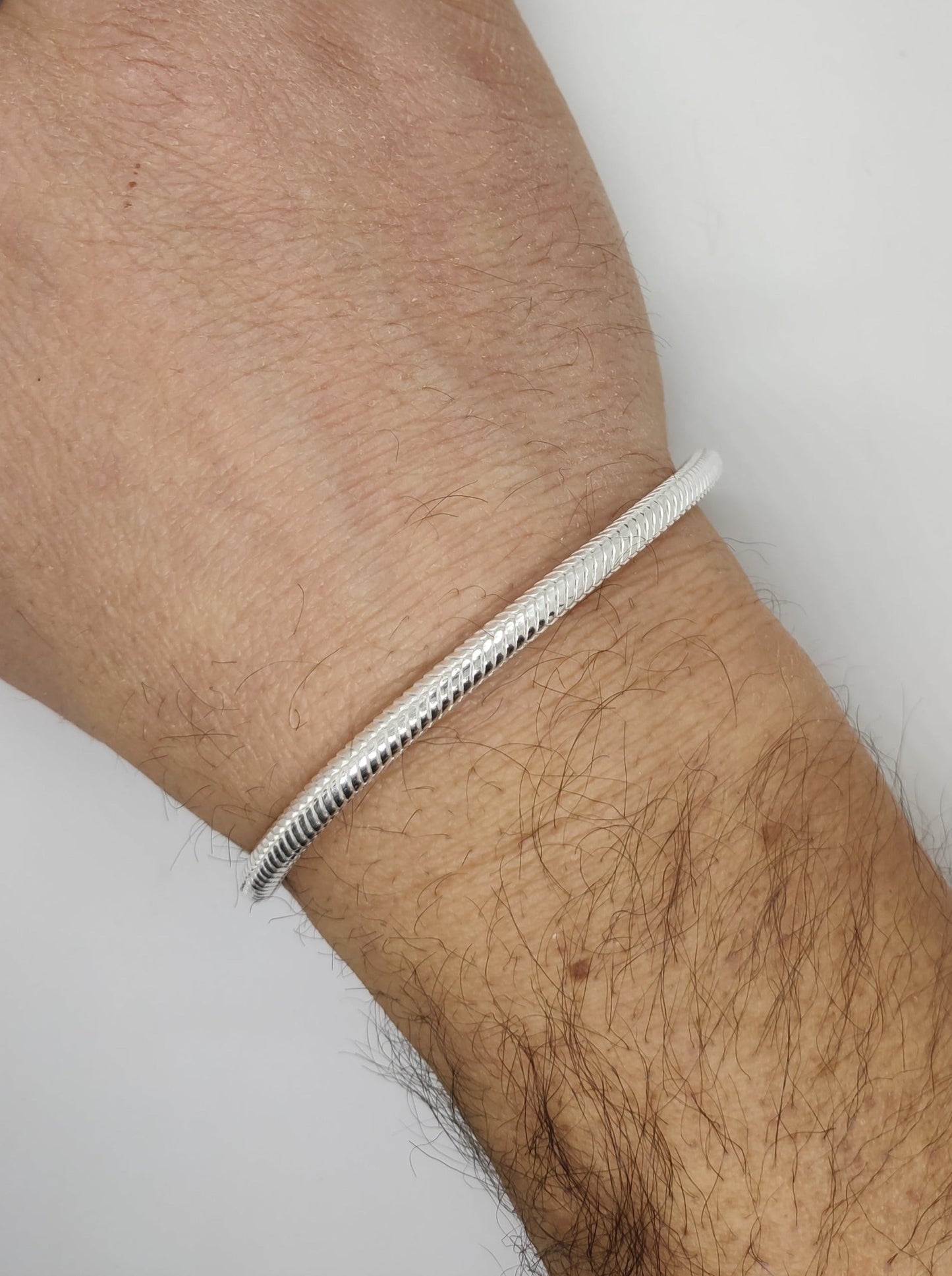 Herren-Rattenschwanz-Schlangenarmband aus 700er Silber S8