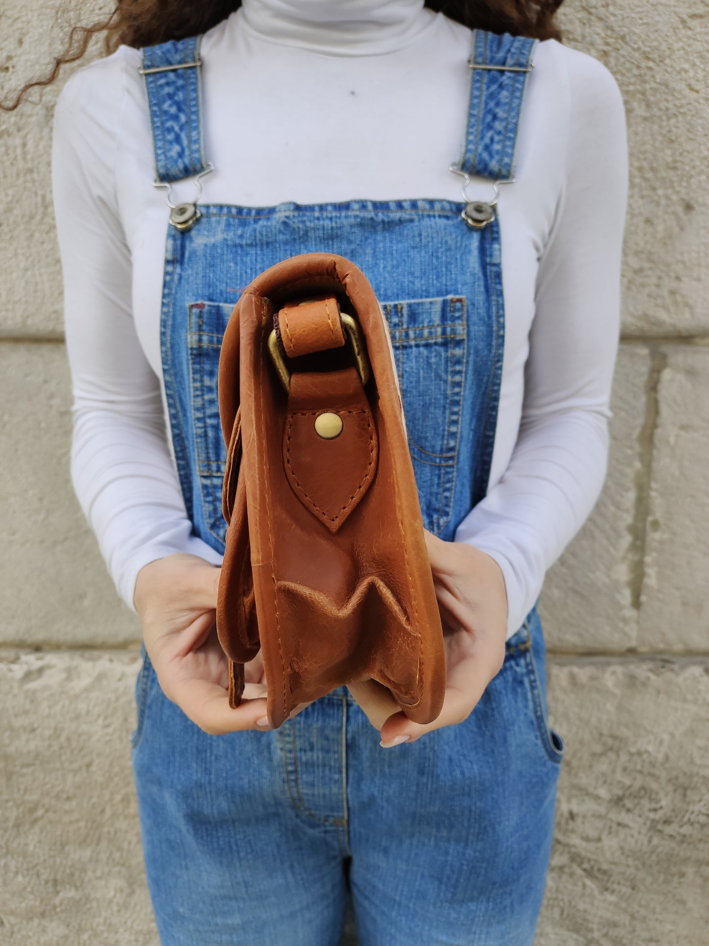 Borsa cuoio pelle stoffa 31PE