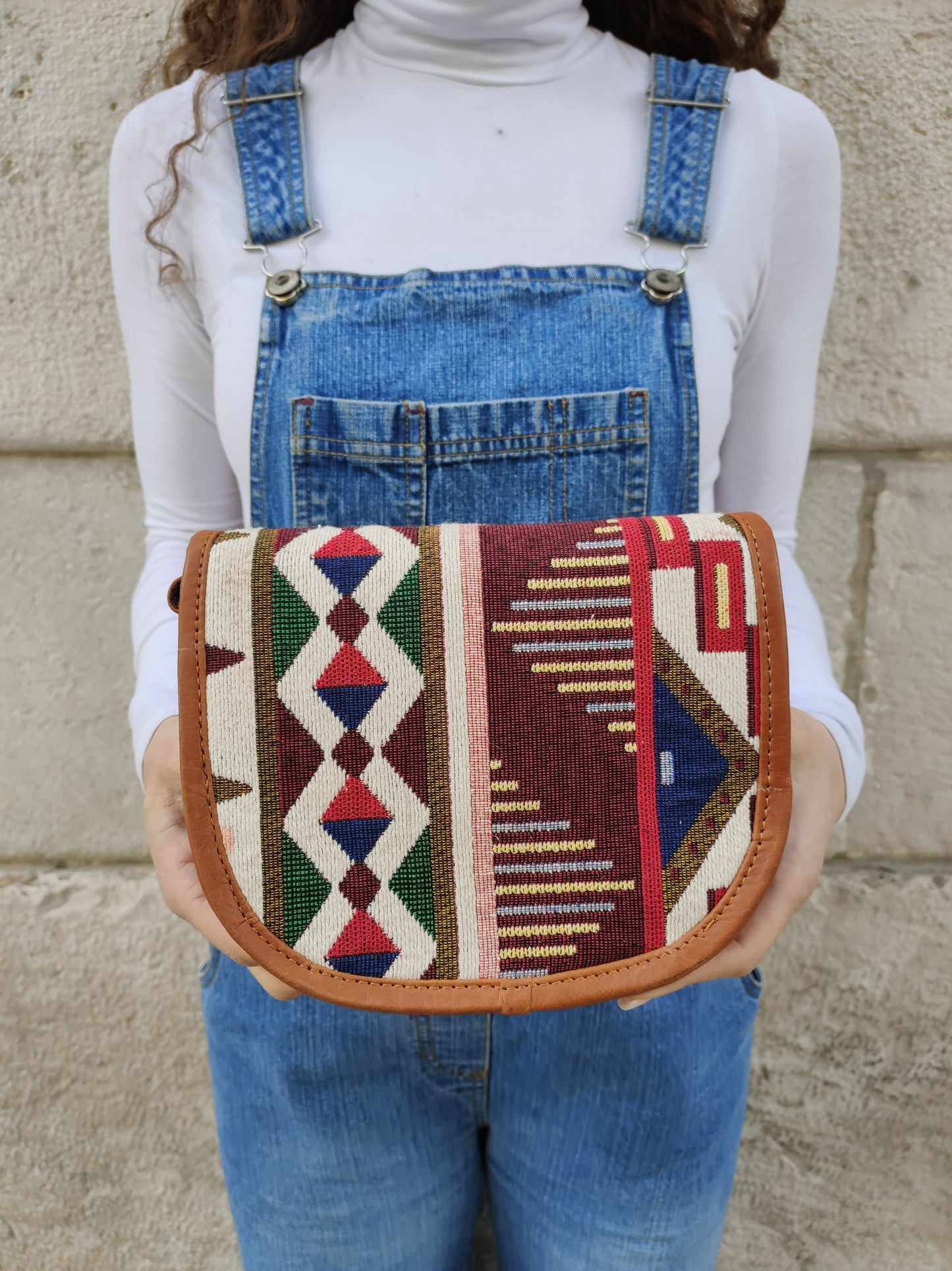 Borsa cuoio pelle stoffa 31PE