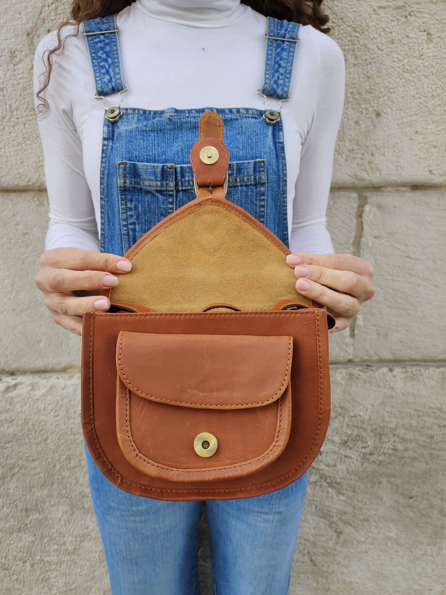 Borsa cuoio pelle stoffa 31PE