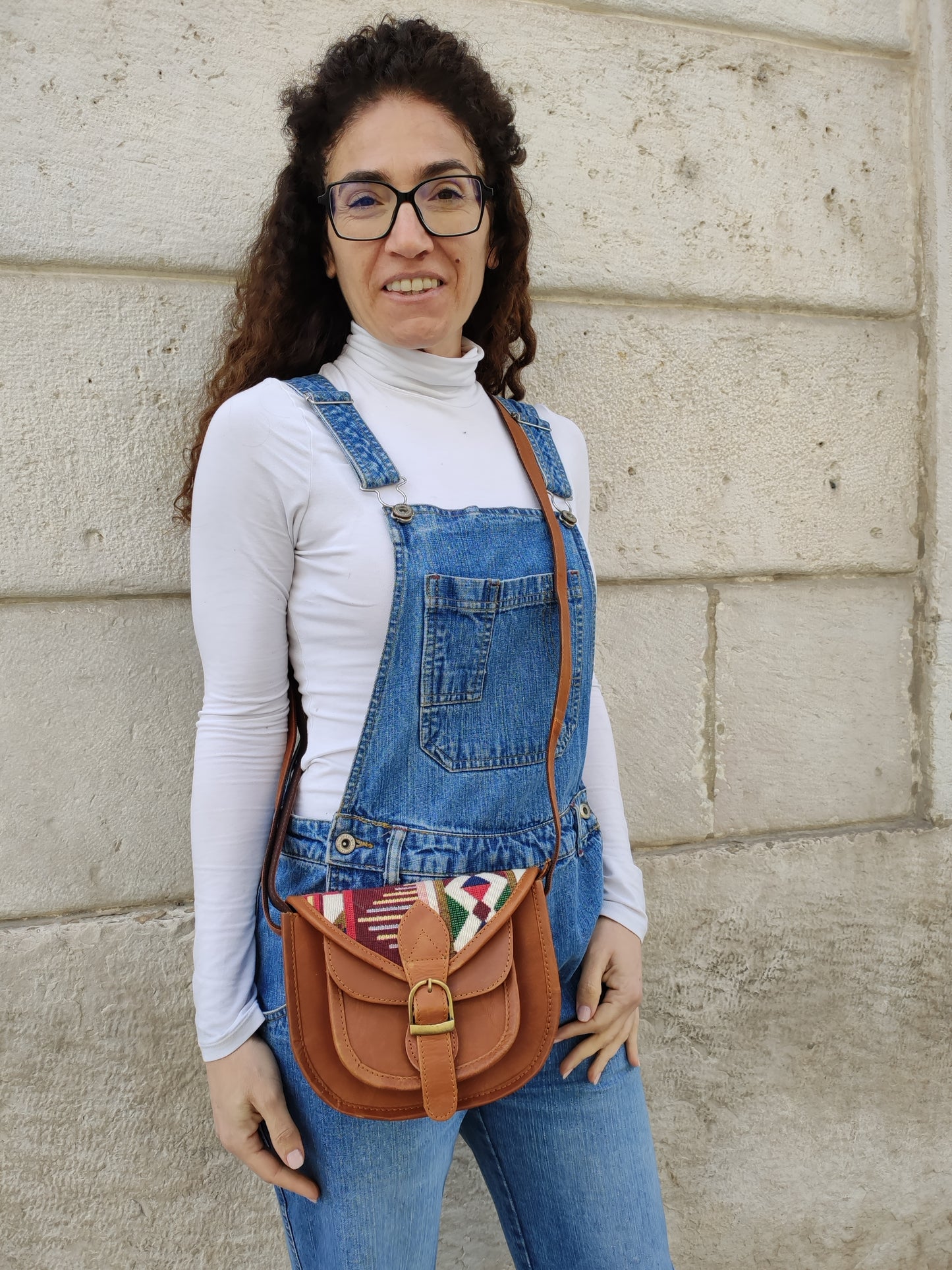 Borsa cuoio pelle stoffa 31PE