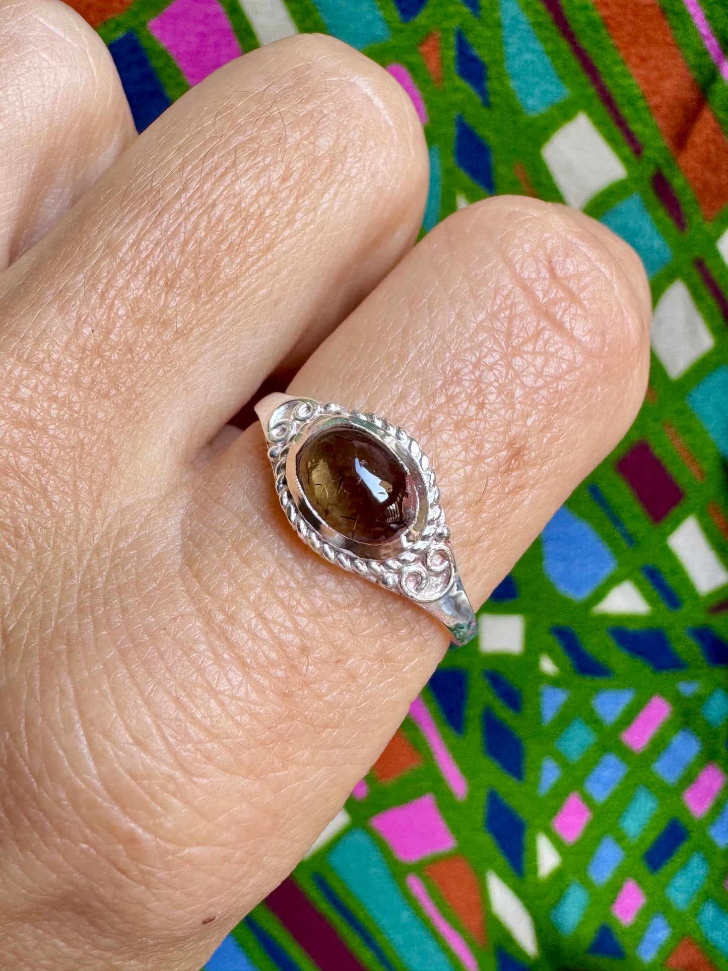 925 silver tourmaline ring size 22 - TA37