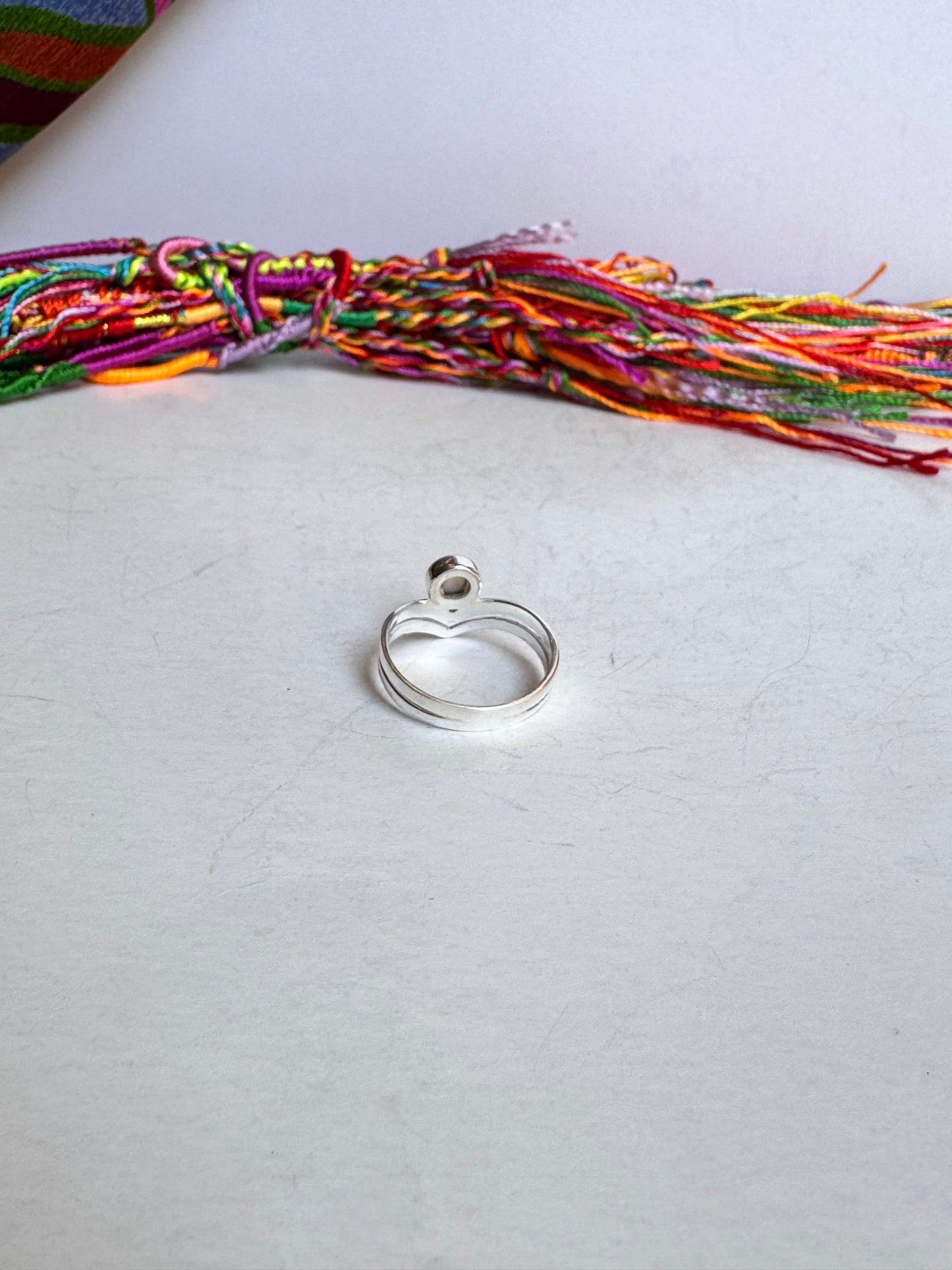 Anello argento 925 opale bianca misura 15 19OP