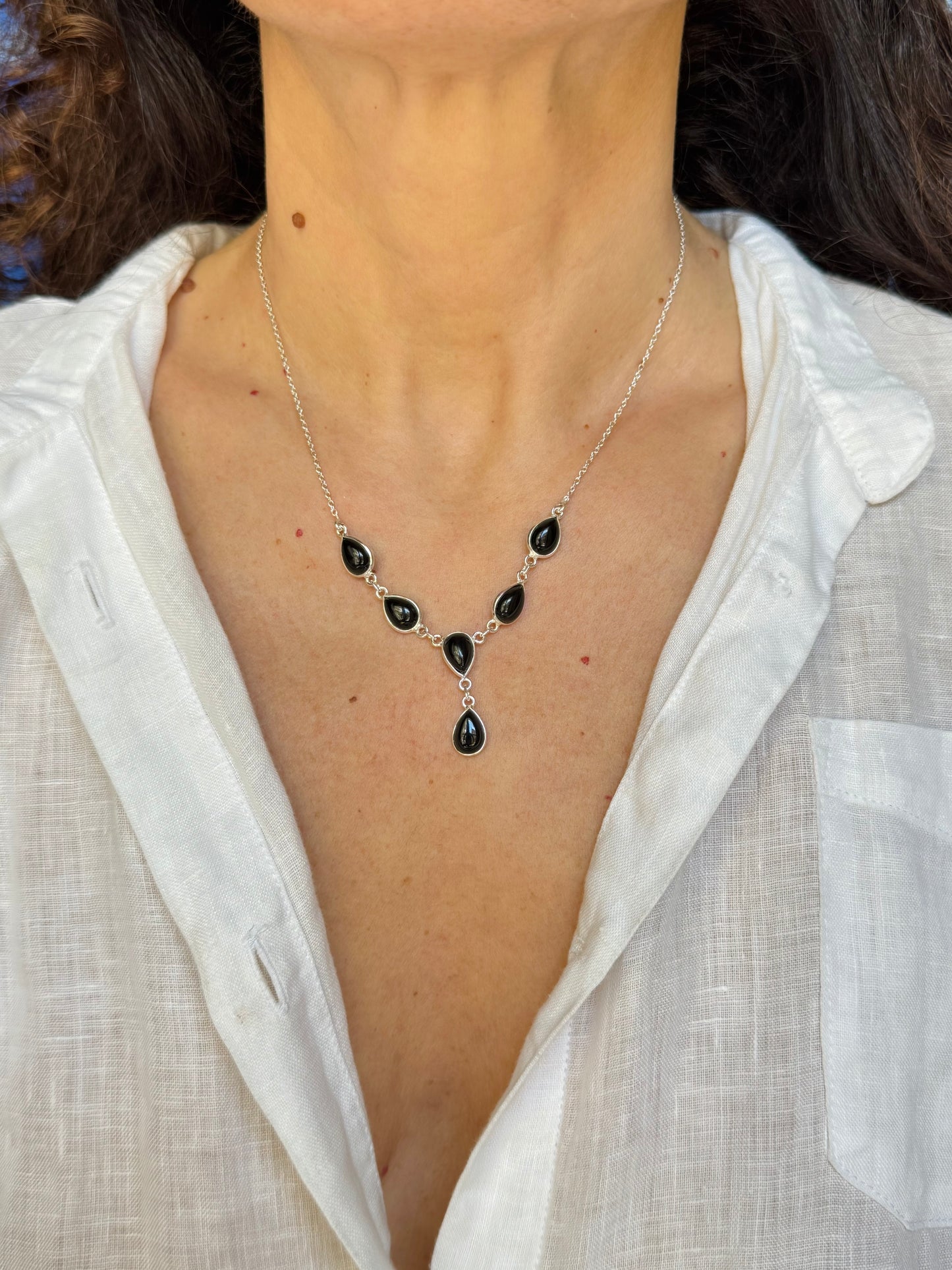 Collana argento 925 onice nero