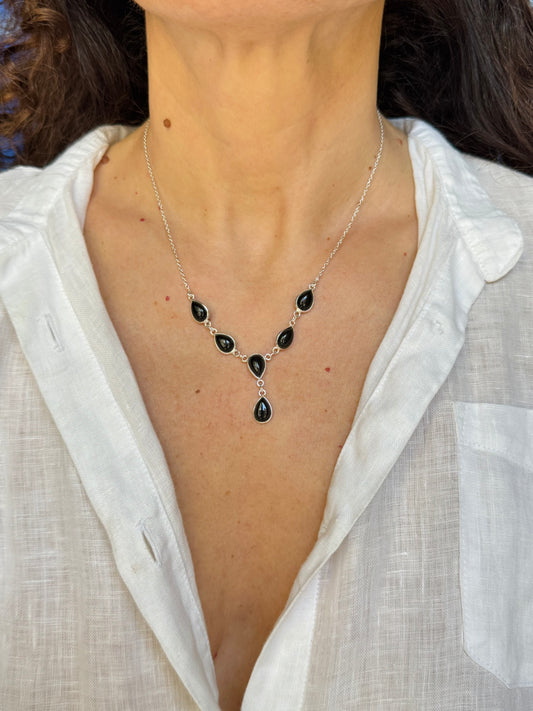 Collana argento 925 onice nero