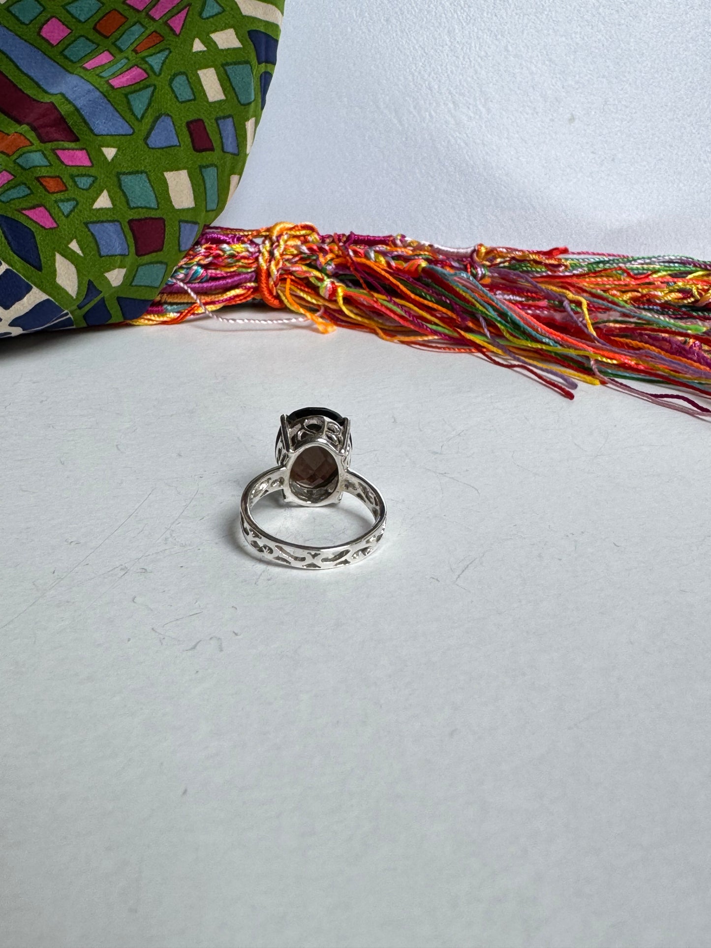 Ring Silber Rauchquarz Größe 17- 16K