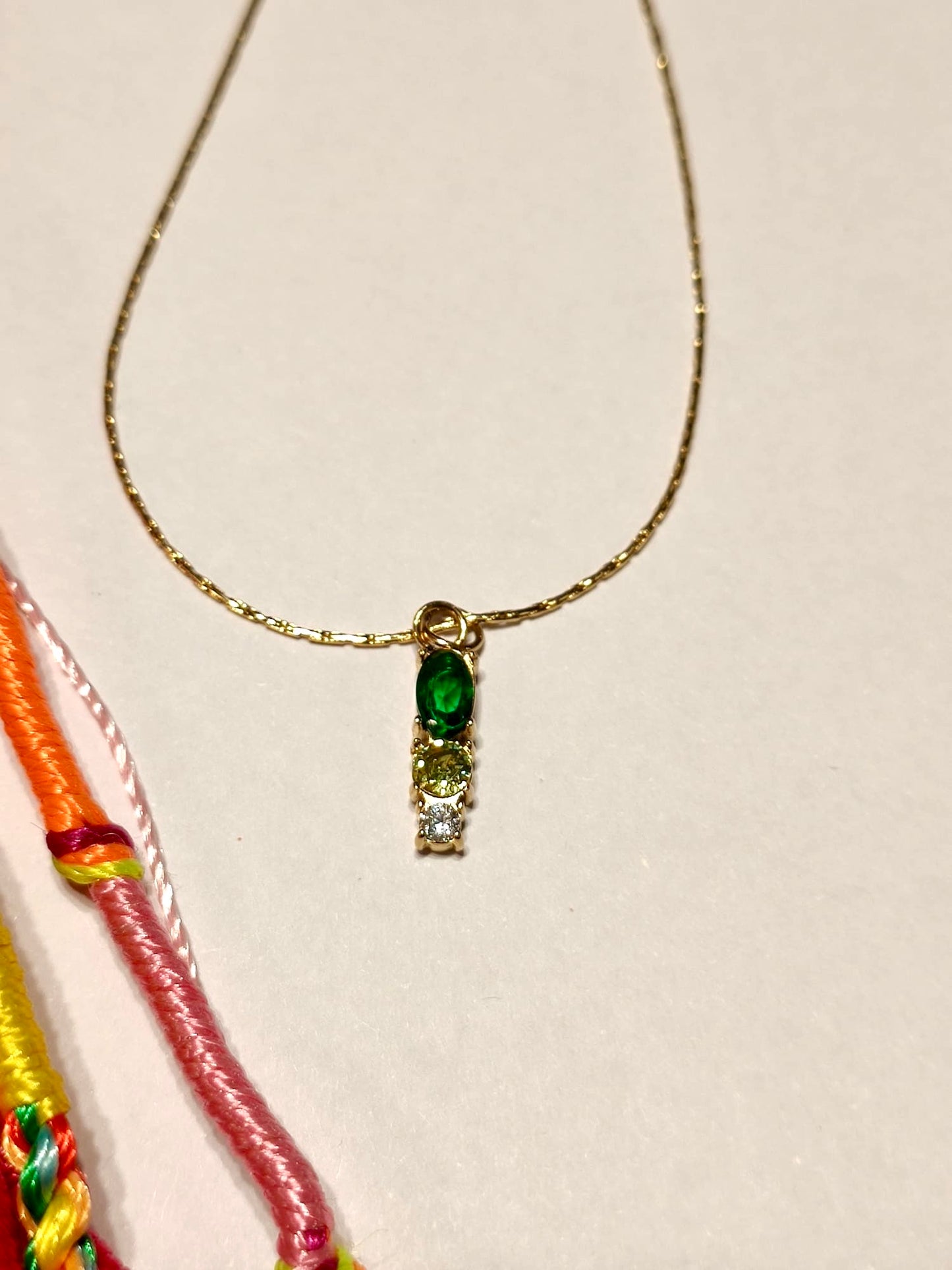 Thin Green Gold Steel Choker Necklace