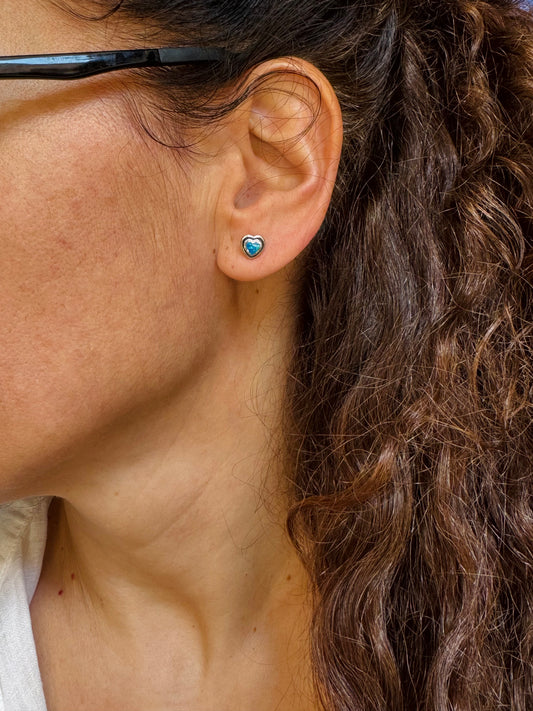 Orecchini lobo argento 925 opale azzurro