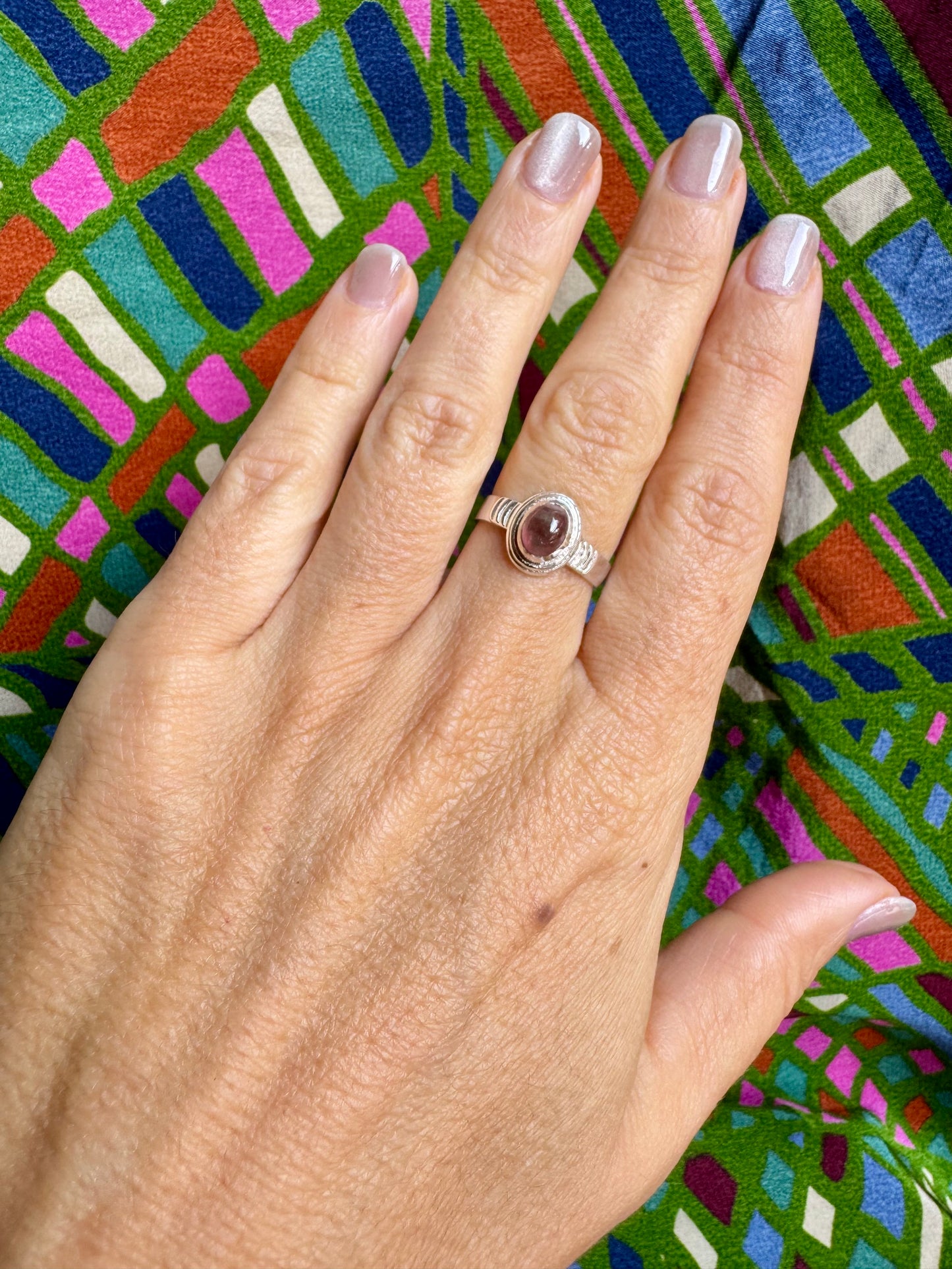925 silver tourmaline ring size 14 - TA36