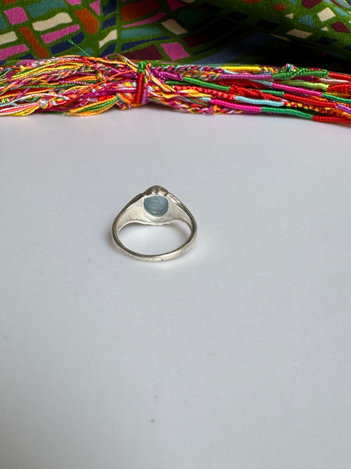 925 silver aquamarine ring size 17 - 6L