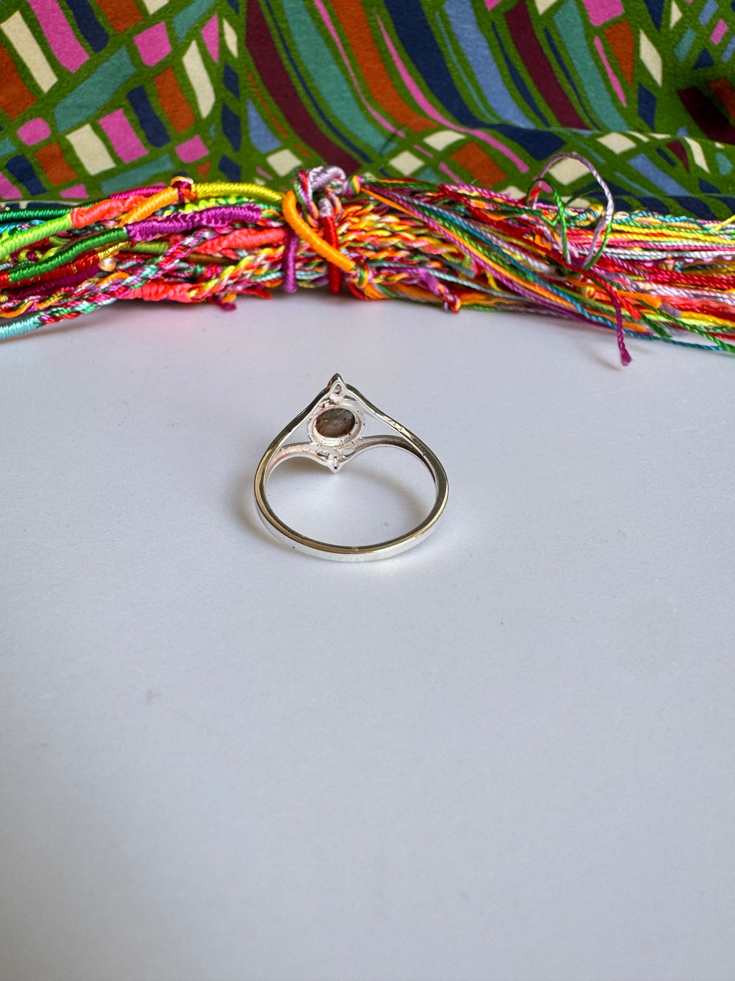 925 silver tourmaline ring size 22 - TA38