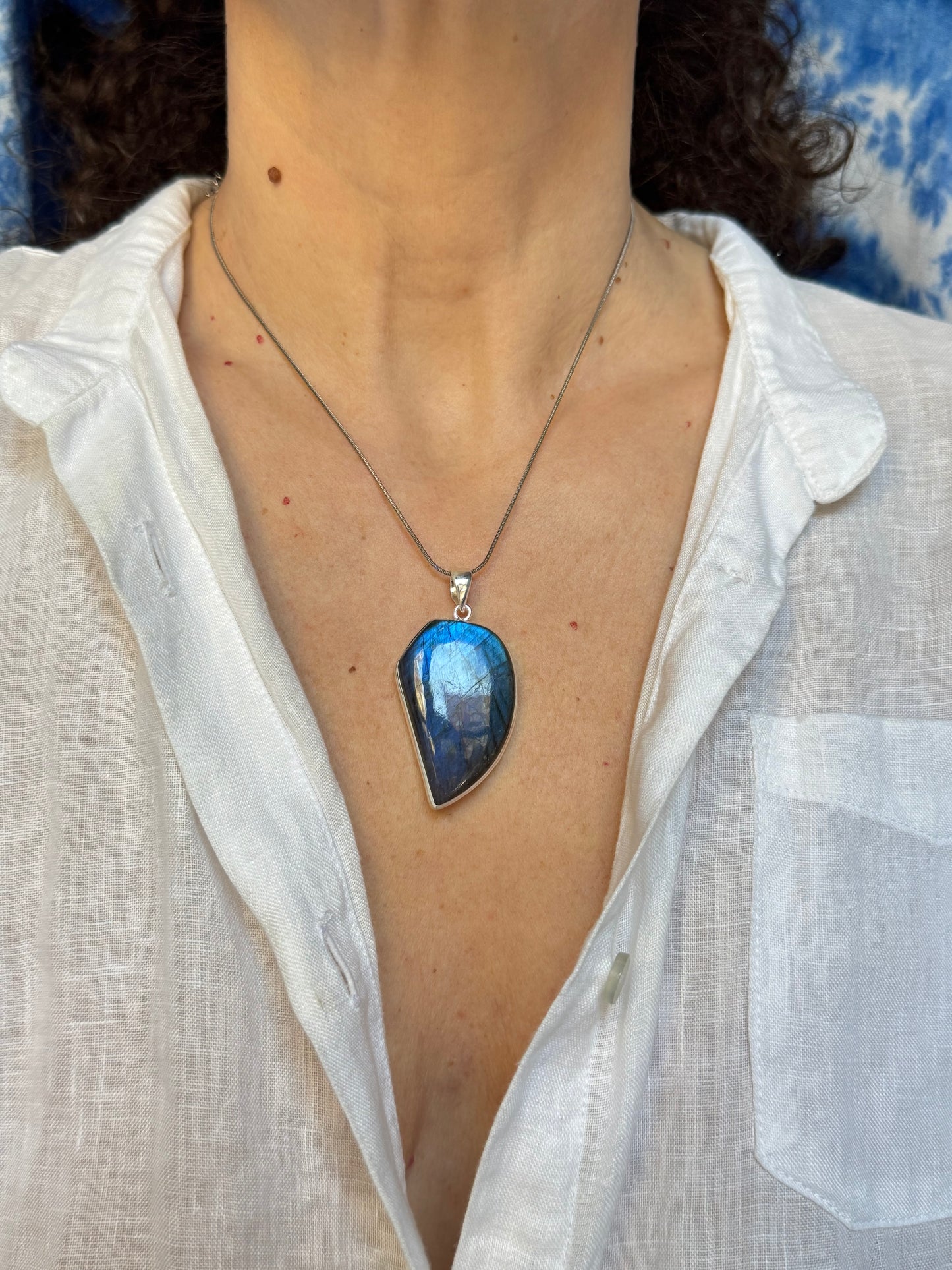 Ciondolo pendente argento 925 labradorite 32K
