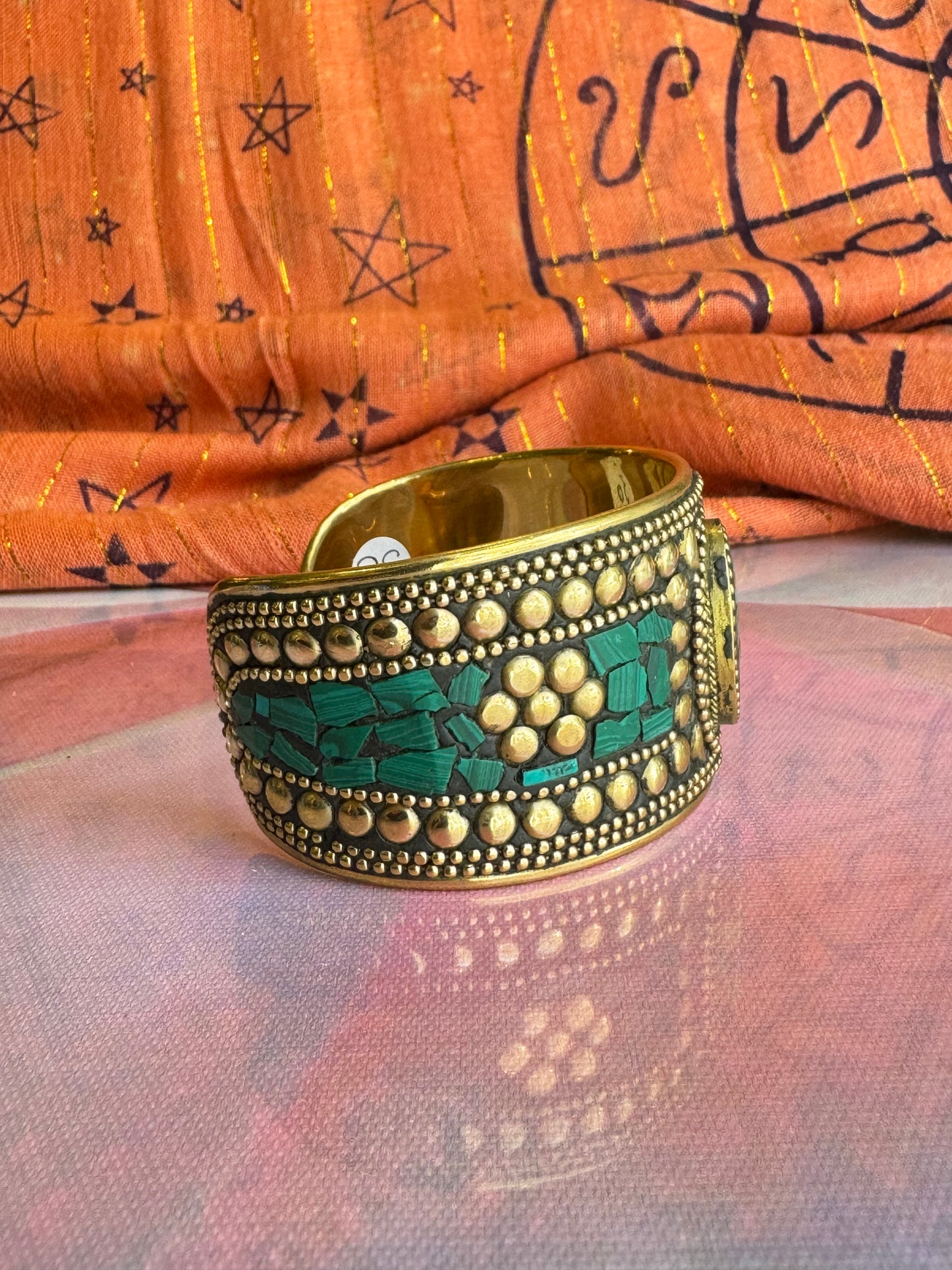 Nepalese green mosaic bracelet