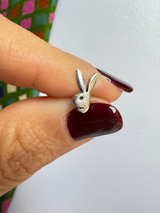 925 silver bunny single lobe earring