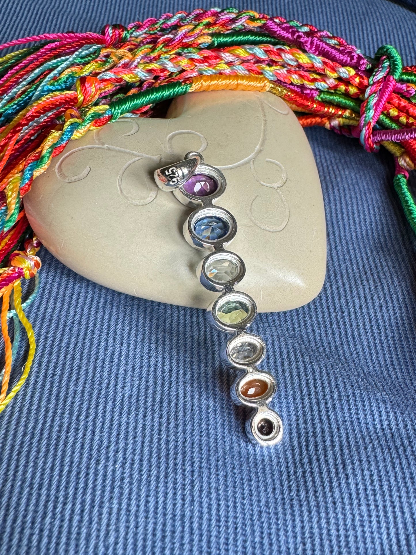 925 silver 7 chakra pendant