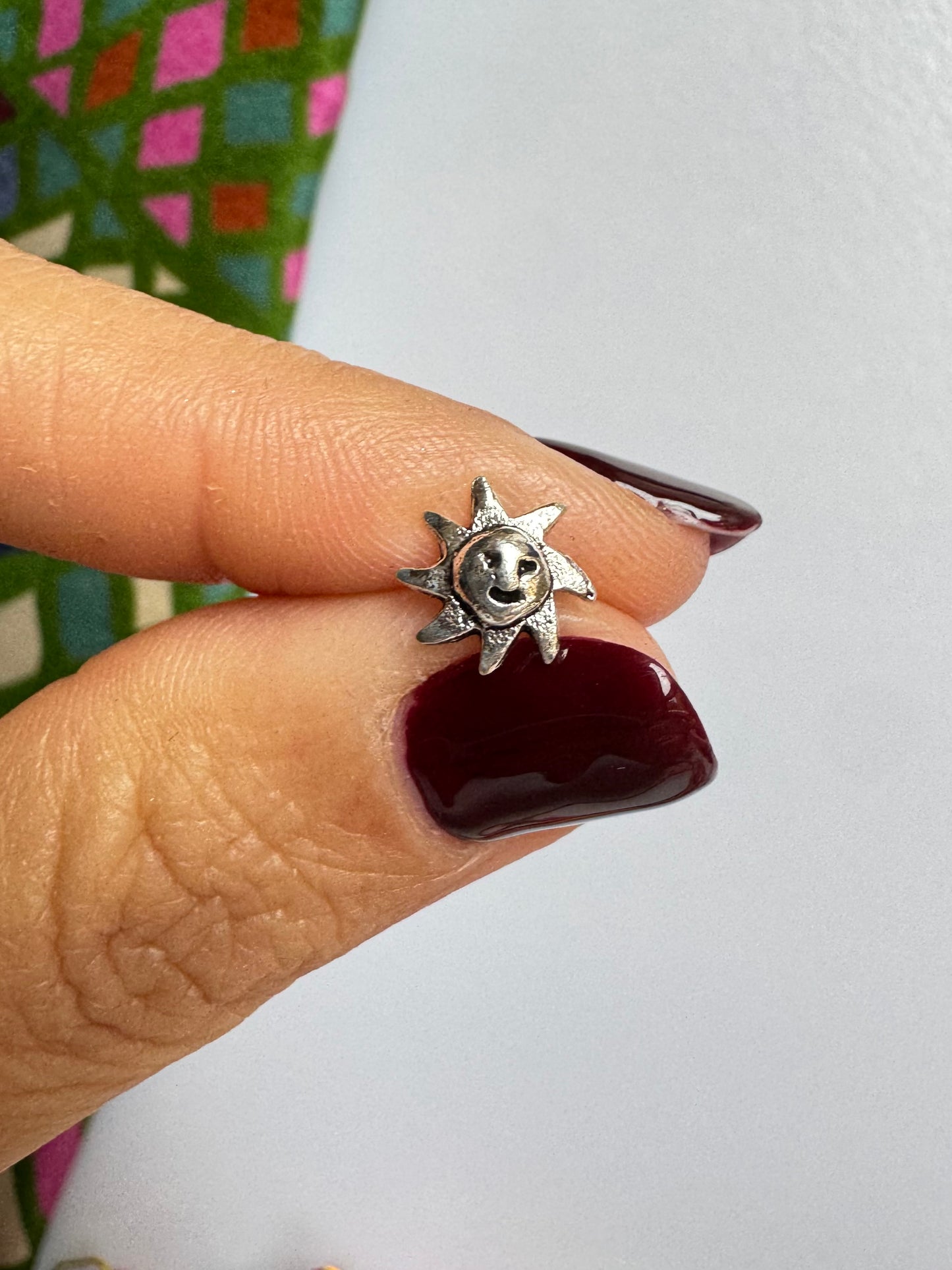 925 silver single lobe earring sun