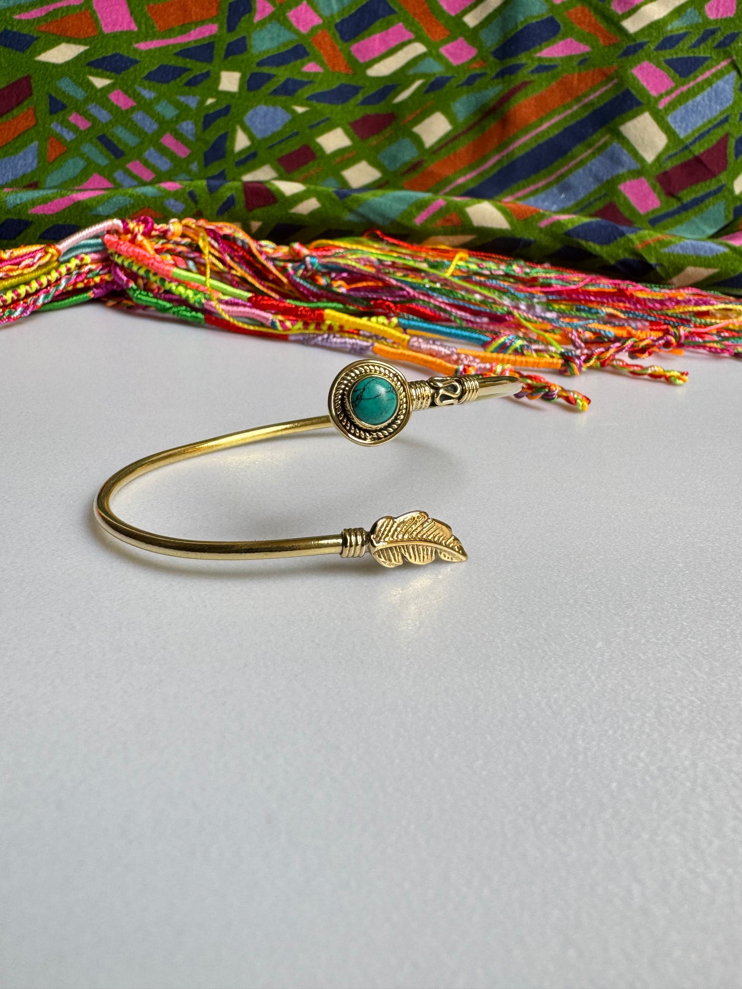 Turquoise golden boho bracelet