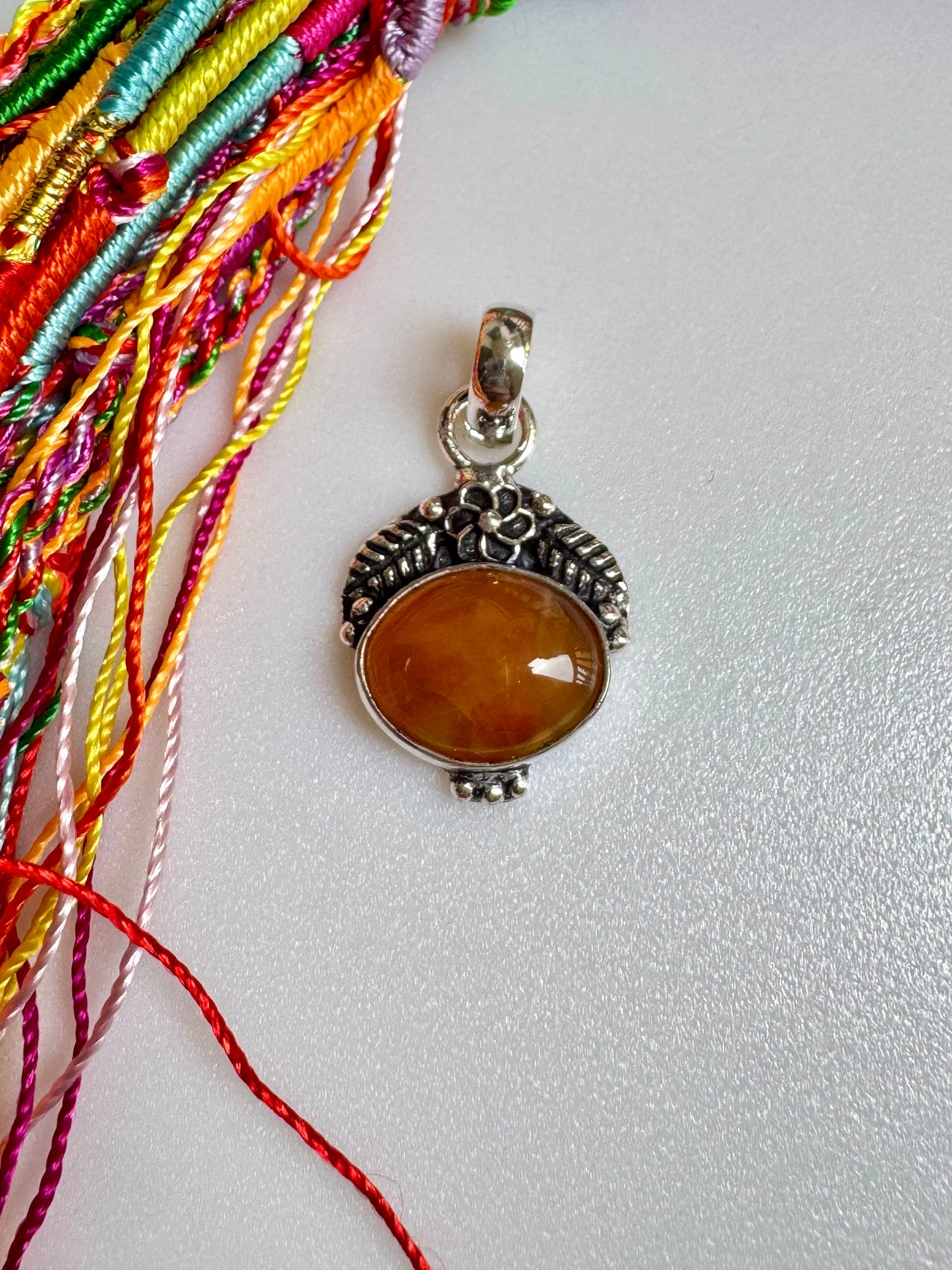 Ciondolo argentato agata