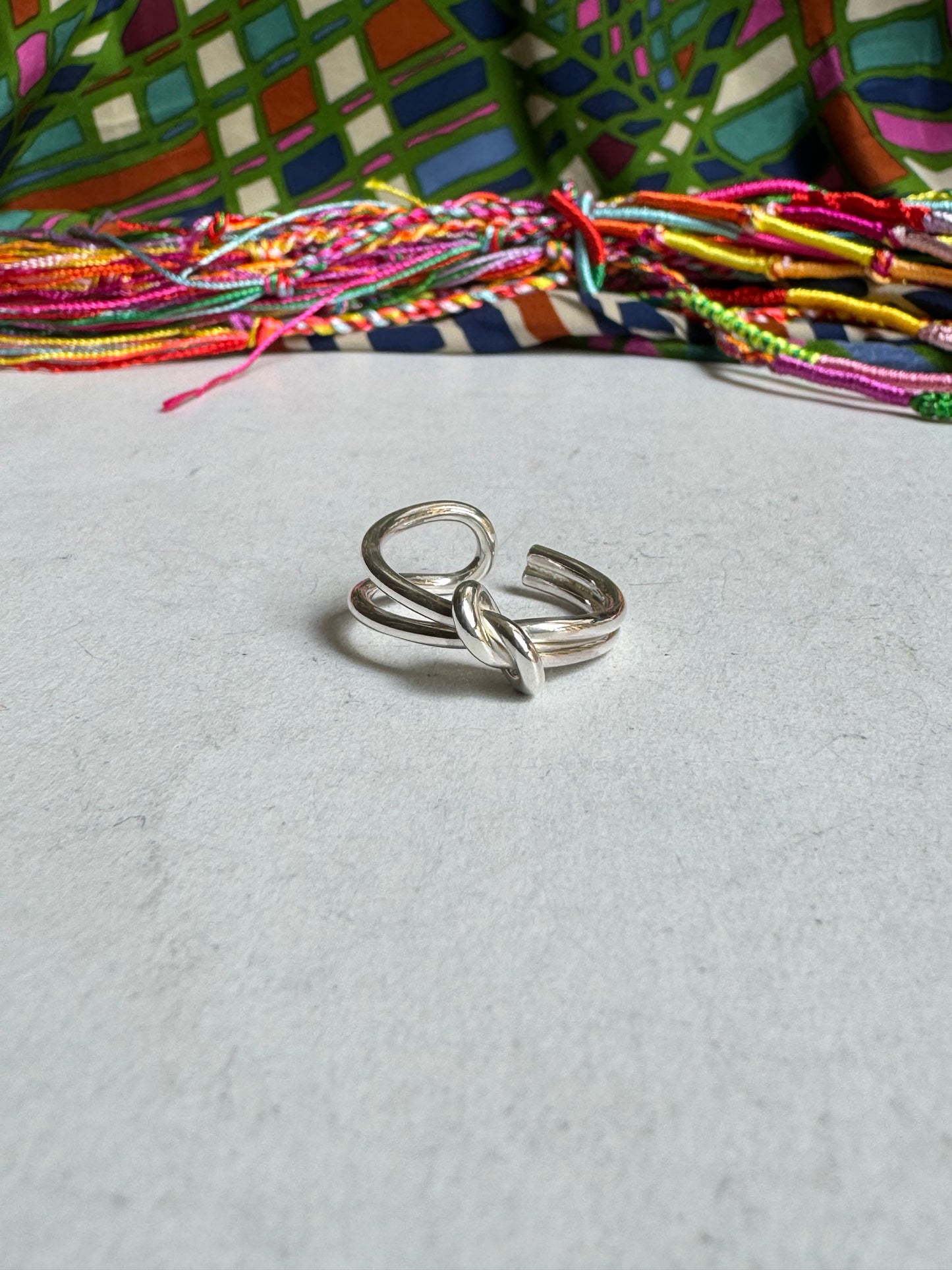 925 silver ring knot P68