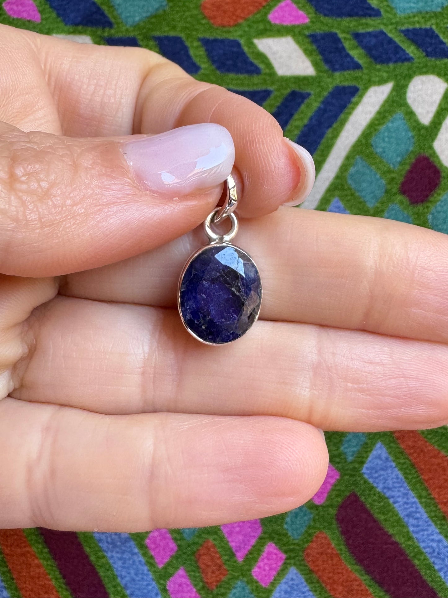 925 silver pendant sapphire C78
