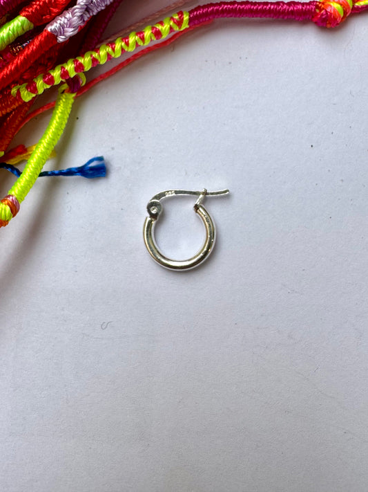 Single earring smooth circle cm 925 silver 1.2cm W30