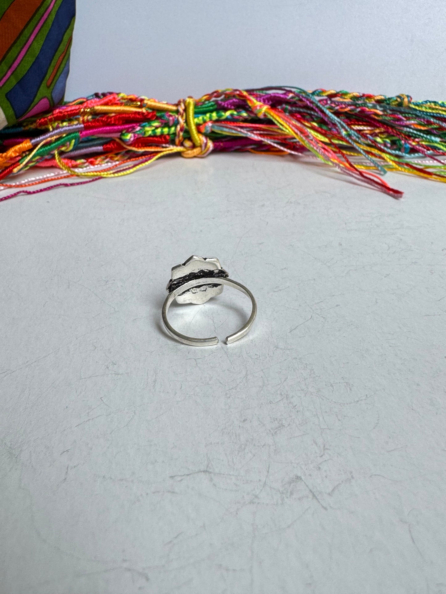 Anello boho argentato elefante mandala