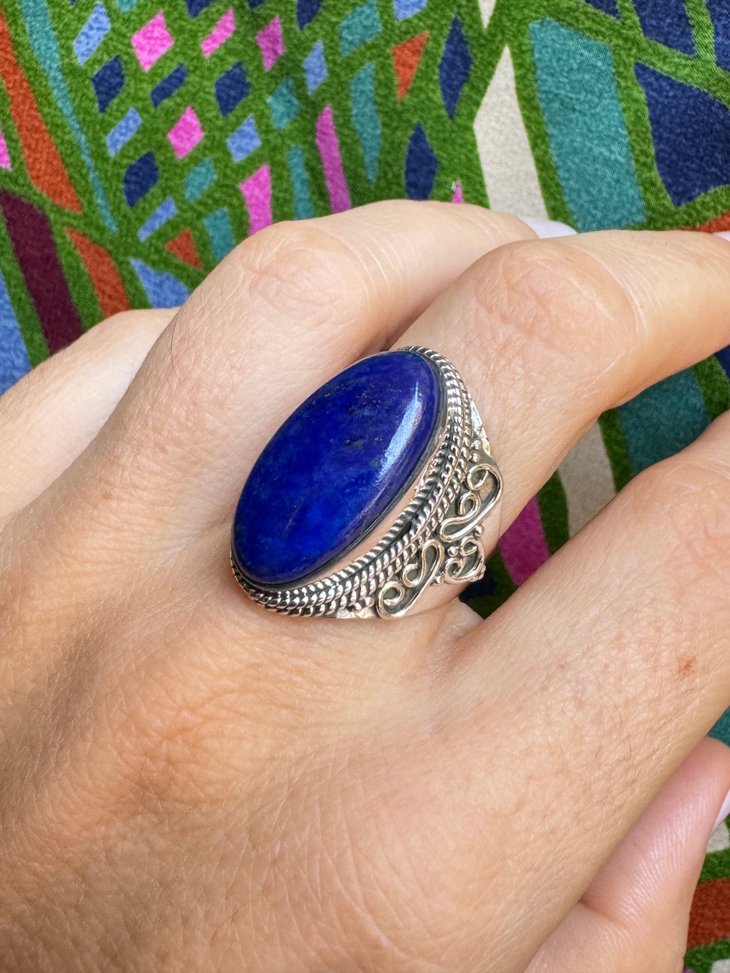 Ring aus 925er Lapislazuli T99-Silber