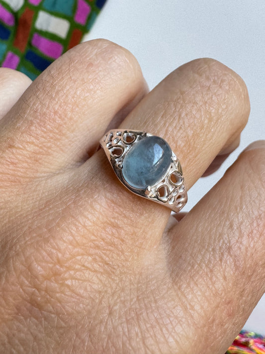 Anello argento 925 acquamarina misura 16 - 2AQ